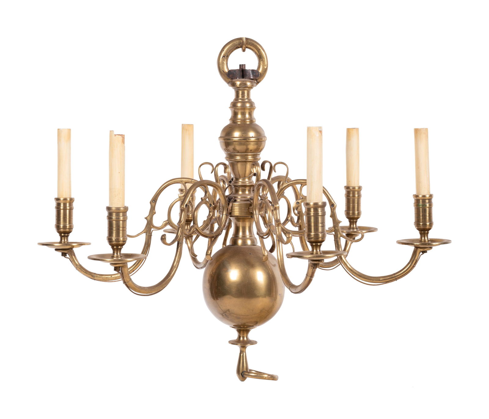 A Dutch Brass Six-Light Chandelier (1 of 3)