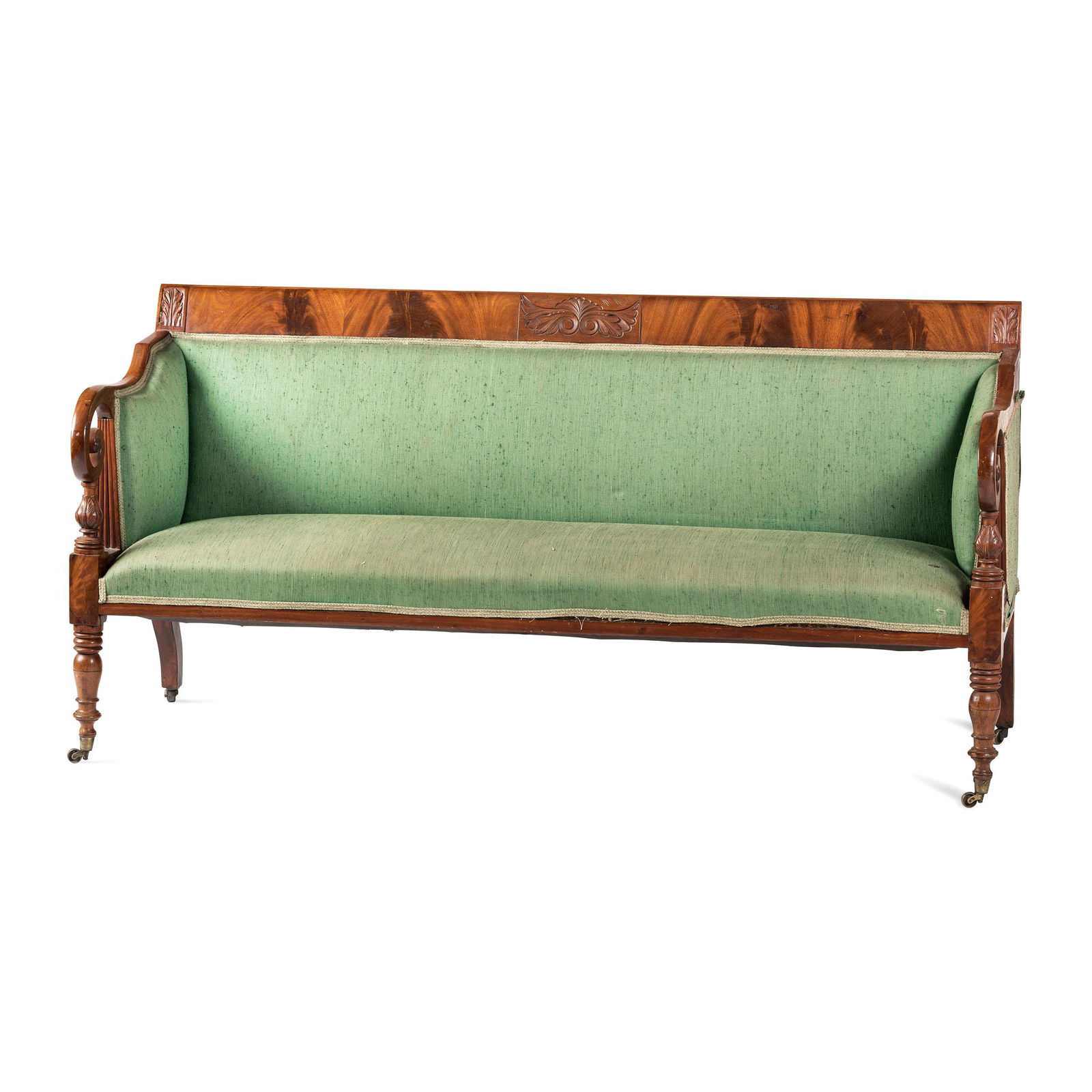 A Classical Carved and Figured Mahogany Settee (1 of 2)