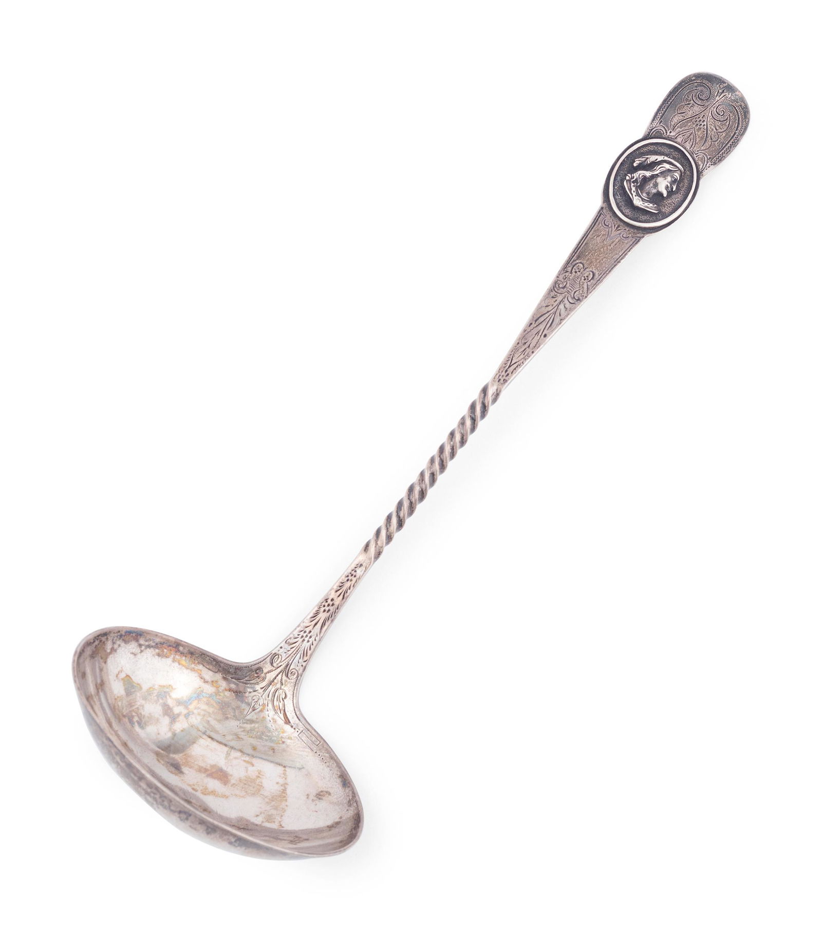 An American Coin Silver Spiral-Twist Punch Server (1 of 5)