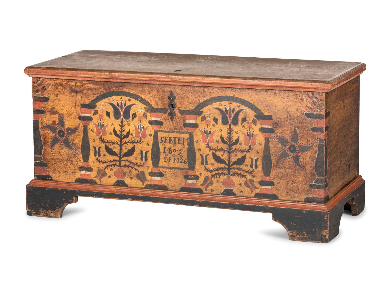 A Chippendale Grain and Polychrome Paint Decorated Pine (1 of 8)