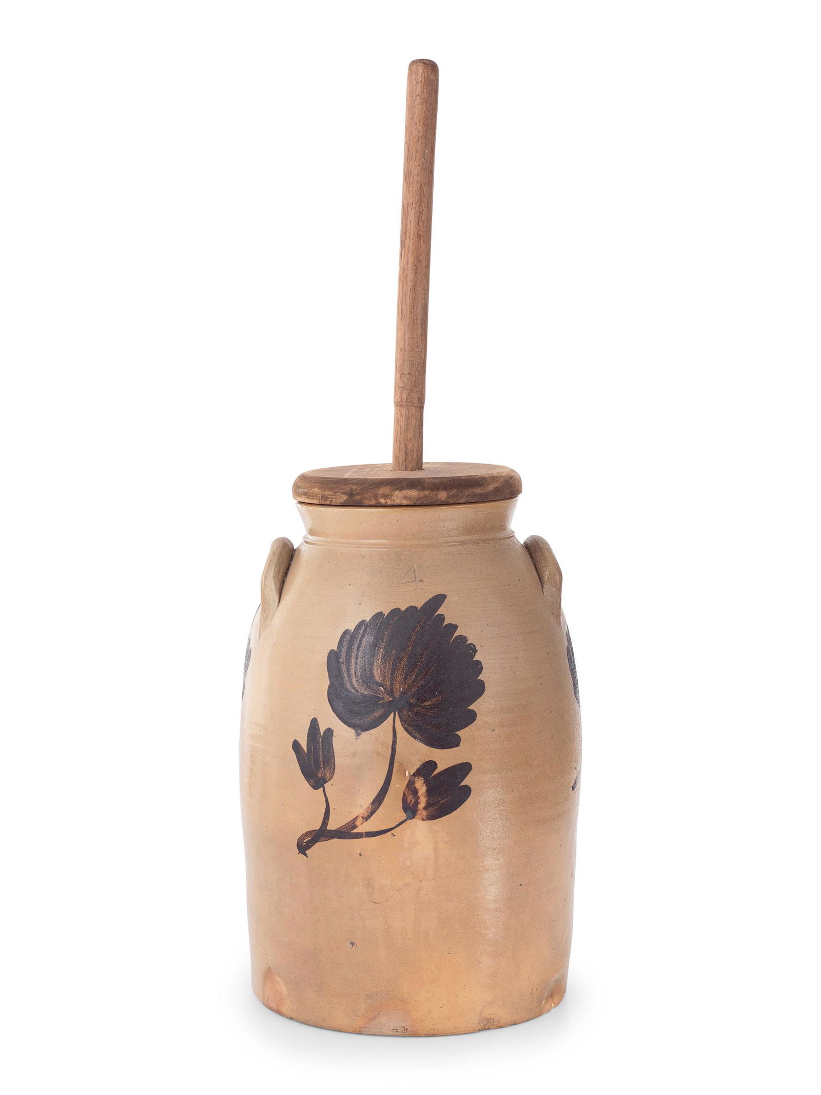 A Four Gallon Stoneware Butter Churn (1 of 6)