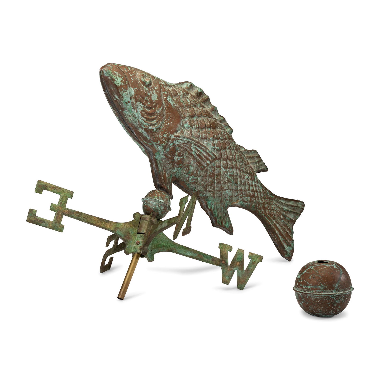 A Pressed and Molded Copper Fish-Form Weathervane (1 of 3)