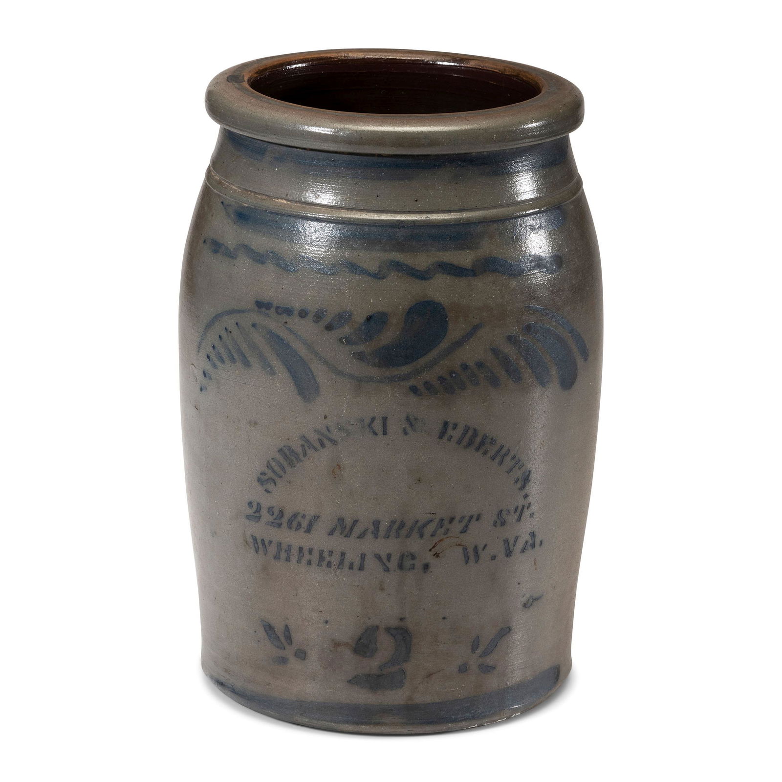 A Two-Gallon Sobanski & Eberts Cobalt Decorated (1 of 4)