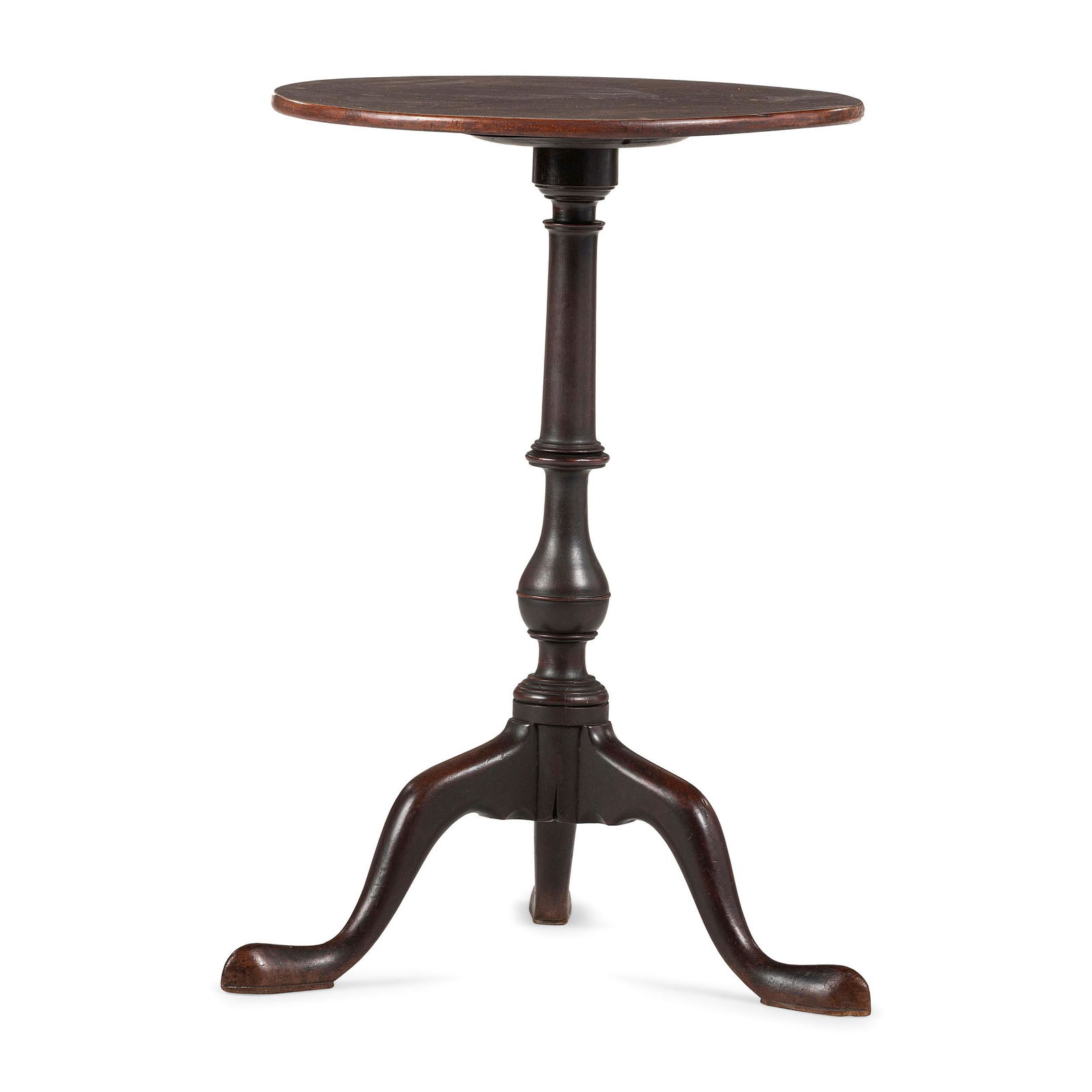 A Chippendale Turned Mahogany Snake-Foot Candlestand (1 of 2)