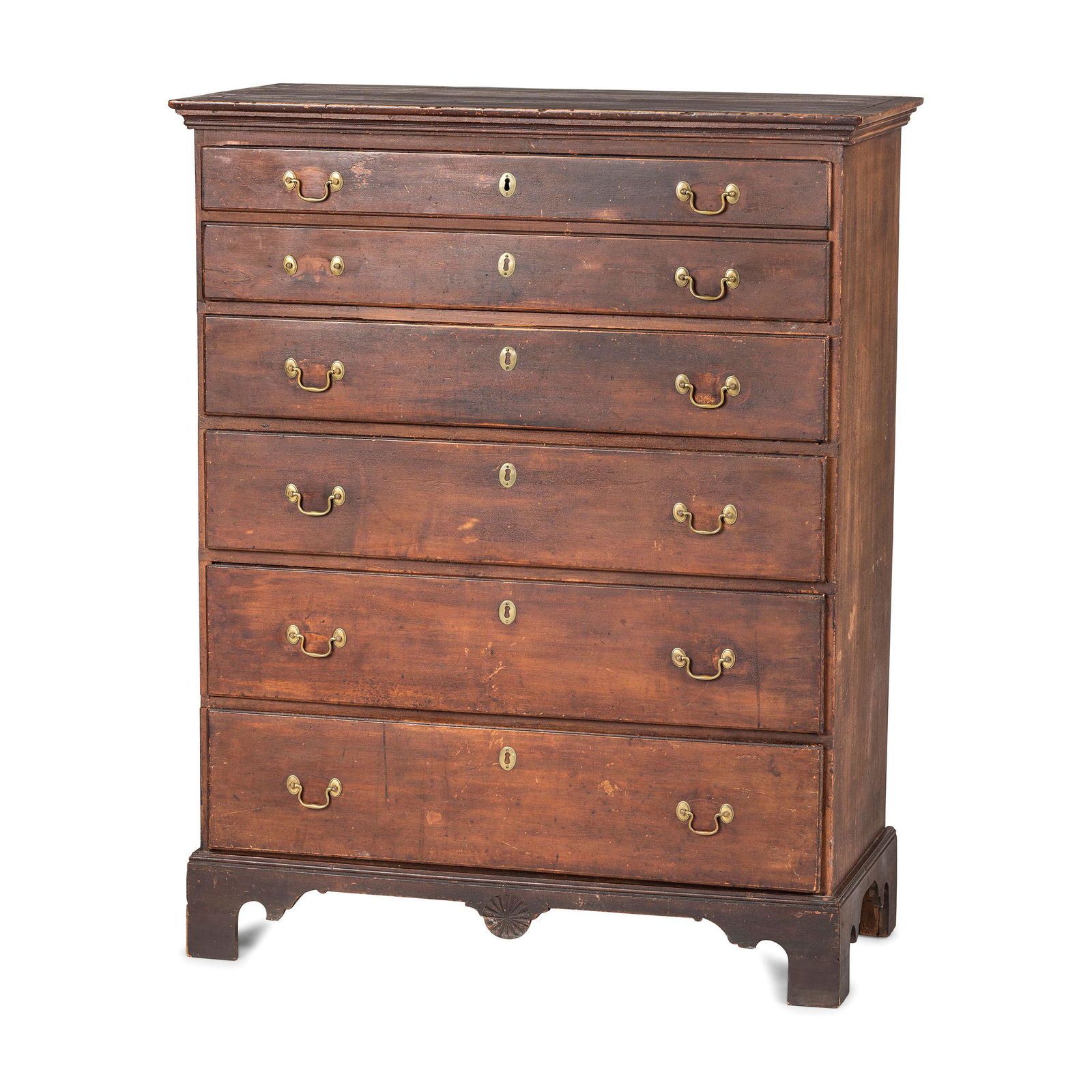 A Chippendale Carved Cherrywood Chest of Drawers (1 of 5)