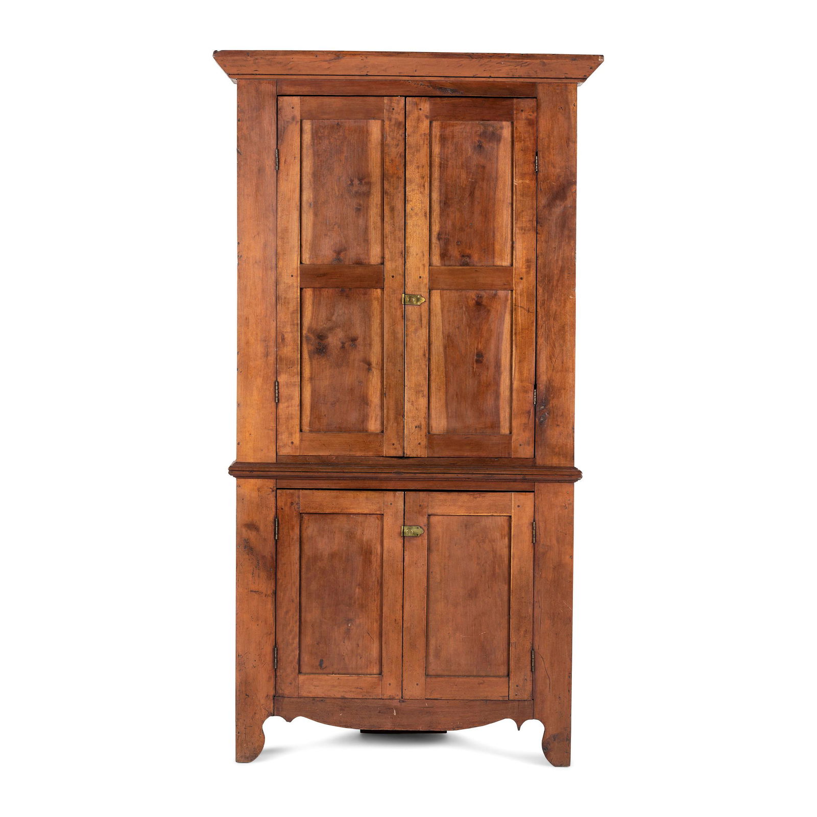 A Chippendale Paneled Cherrywood Corner Cupboard (1 of 3)
