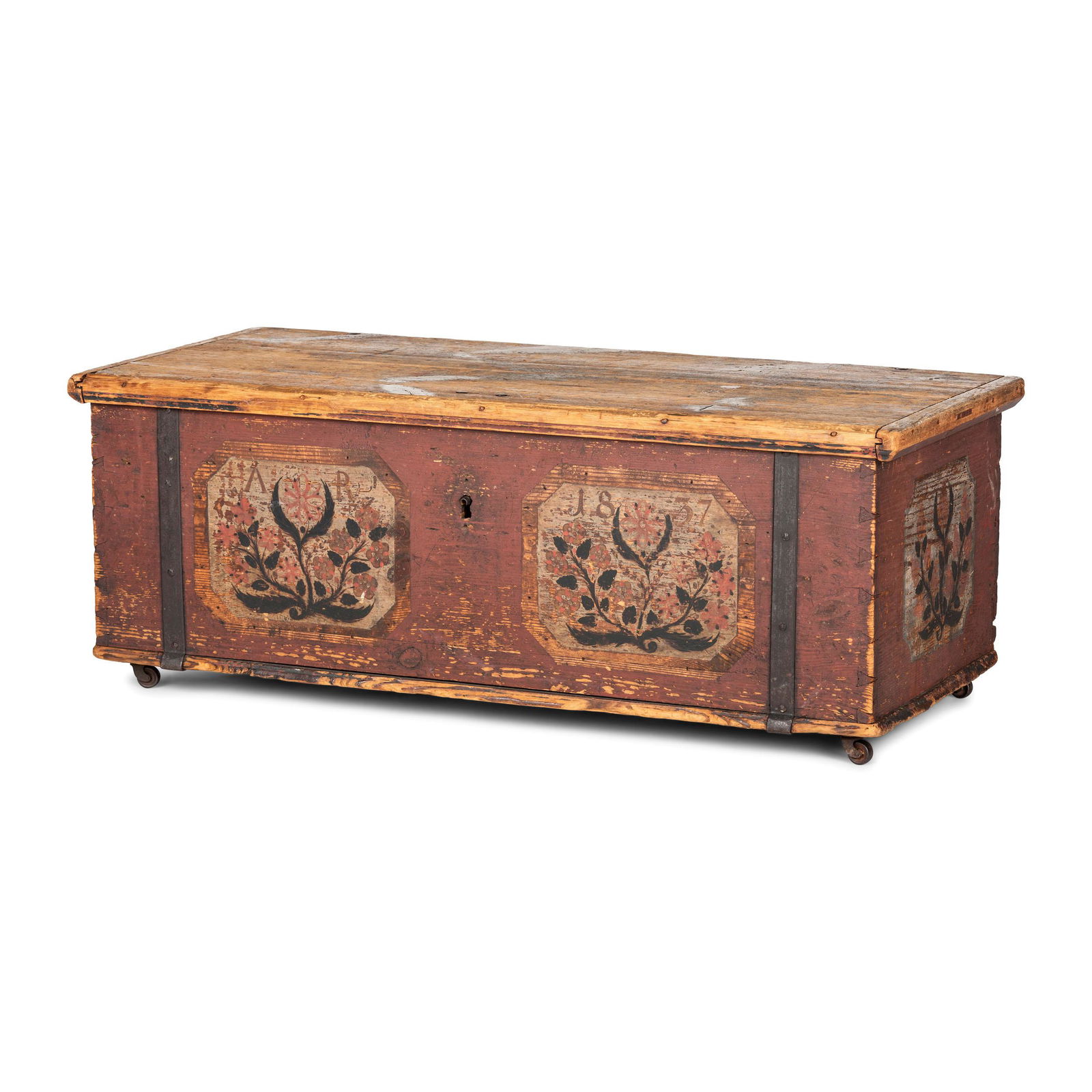 A Northern European Painted Pine Blanket Chest   (1 of 5)