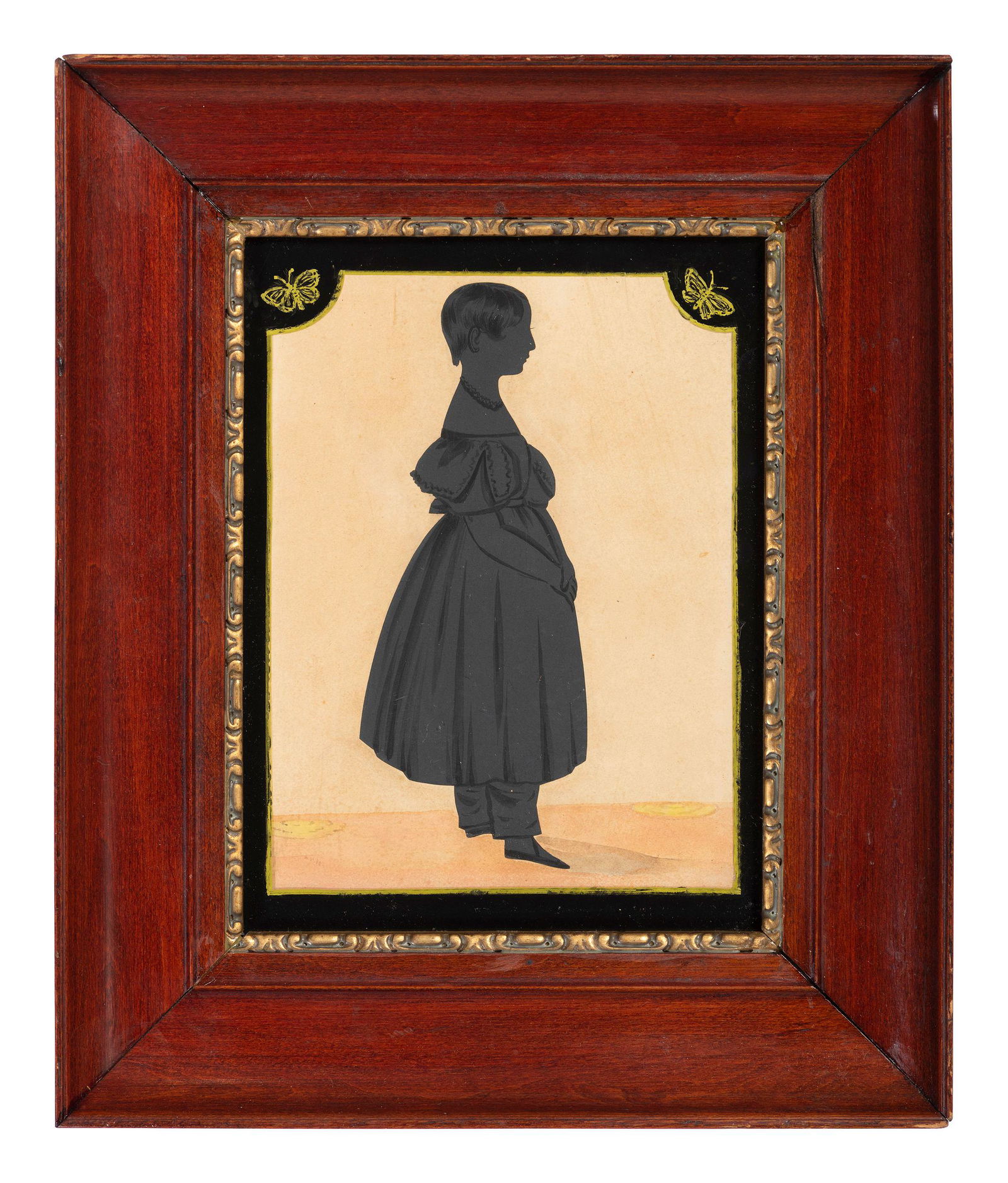 A Gouache Full Length Silhouette of a Girl (1 of 2)
