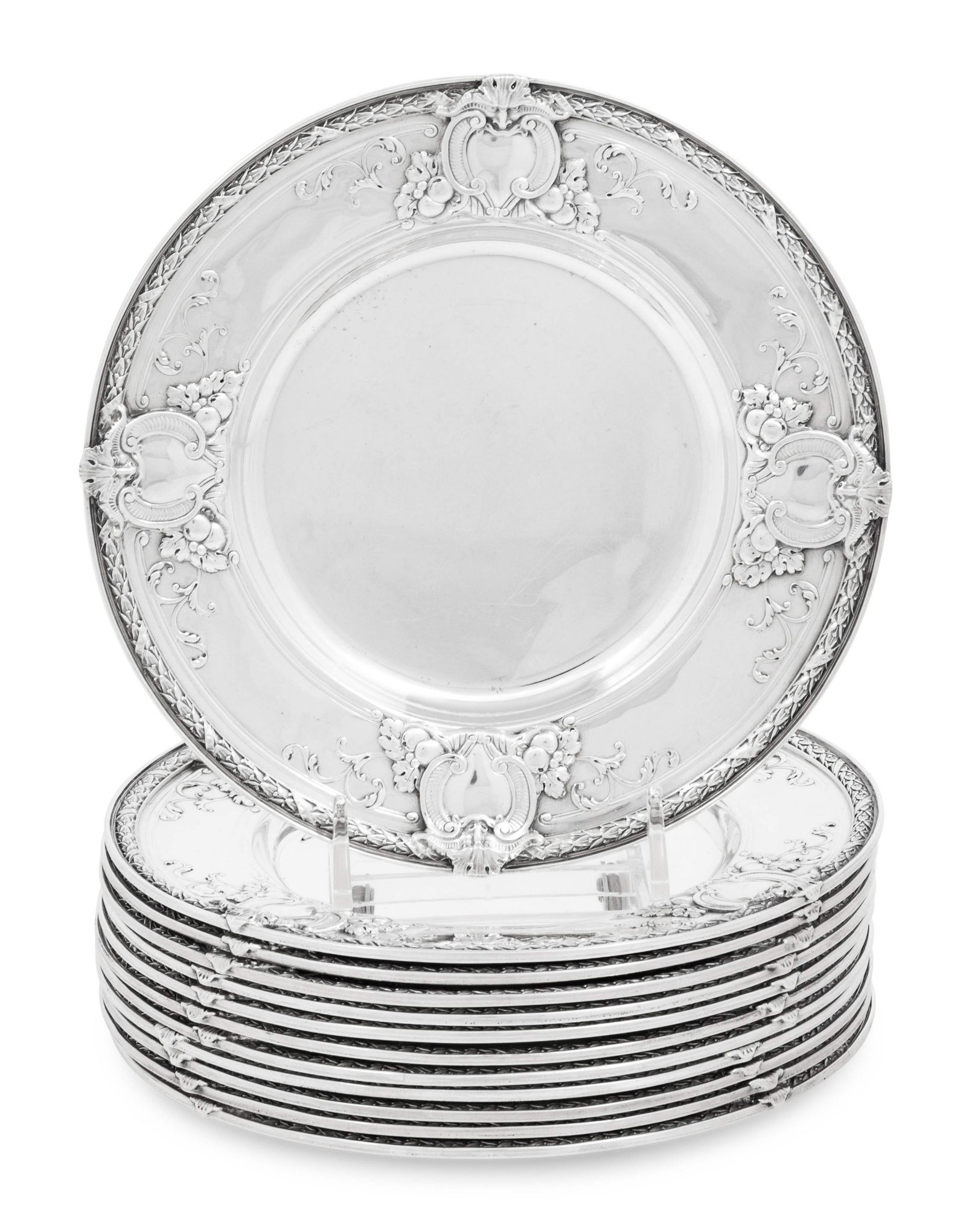 A Set of Twelve American Silver Bread Plates (1 of 2)
