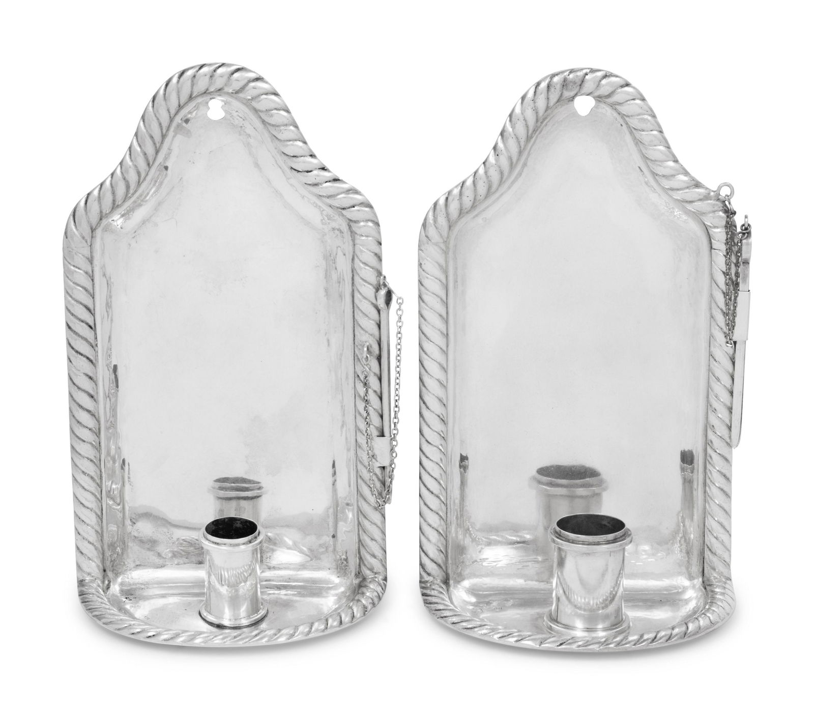 A Near Pair of Spanish Empire Silver One-Light Sconces (1 of 4)