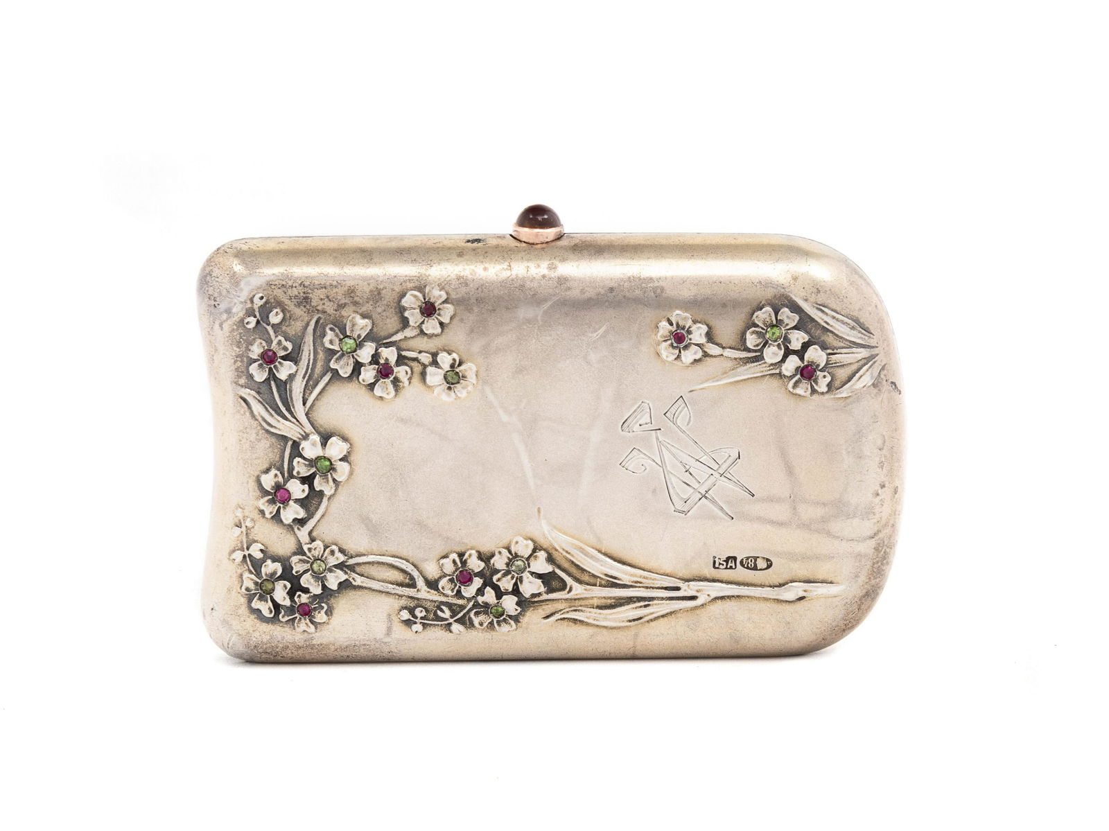 A Russian Silver and Gem-Inset Change Purse (1 of 6)