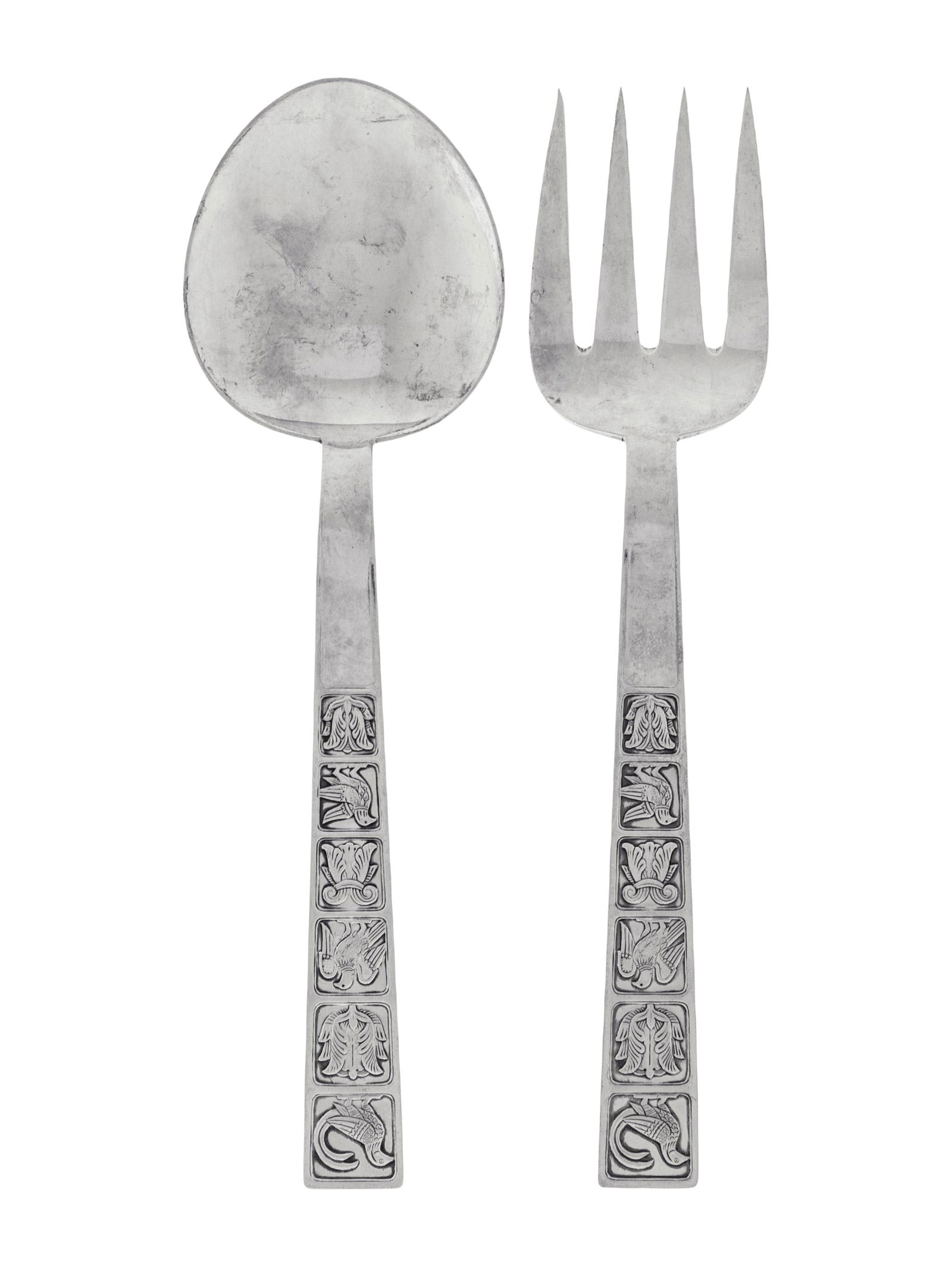 A Norwegian Silver Two Piece Salad Serving Set (1 of 3)