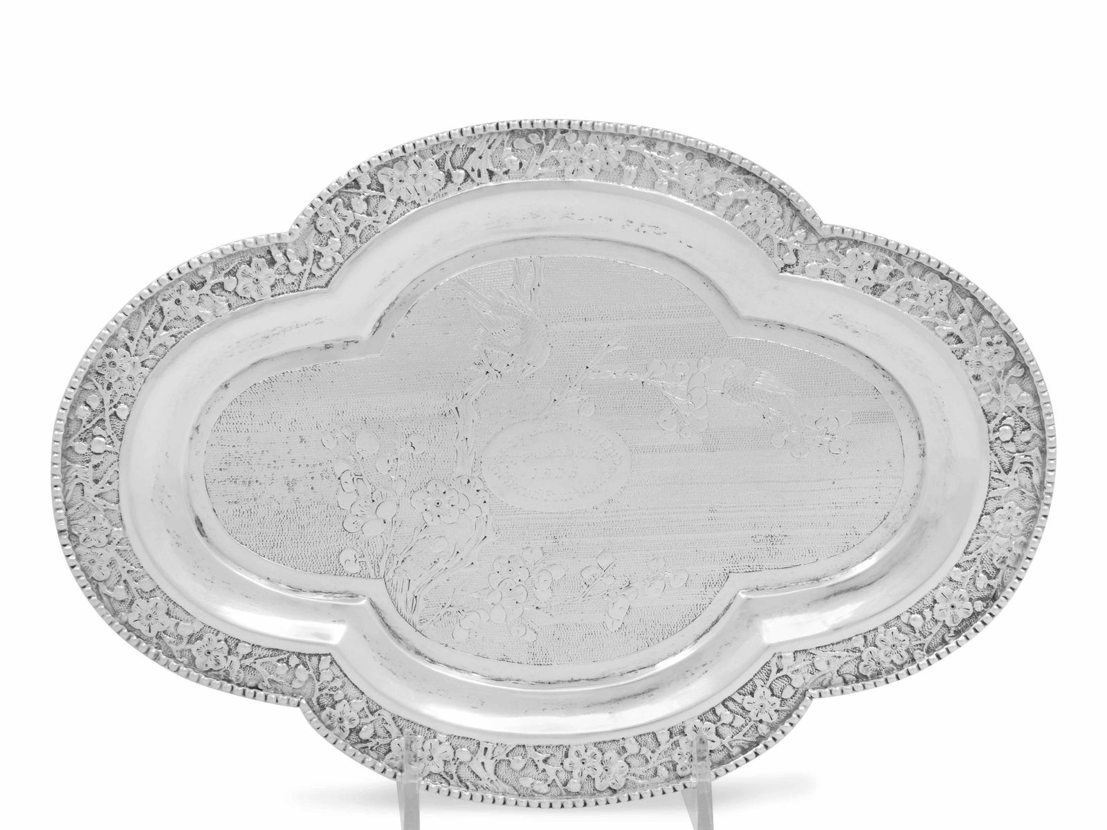 A Chinese Export Silver Card Tray (1 of 4)