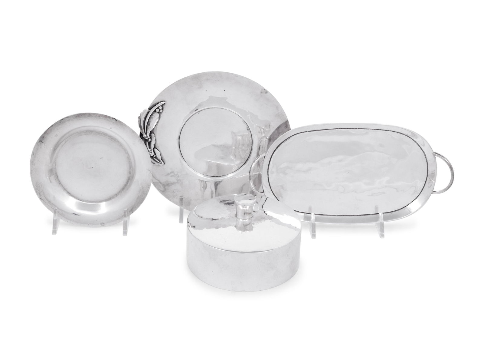 A Group of Five Mexican Silver Table Articles (1 of 3)