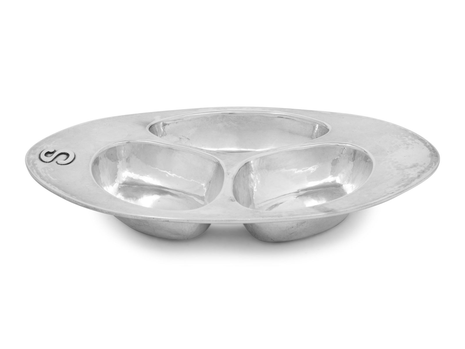 A Kalo Art & Crafts Silver Tripartite Dish (1 of 3)