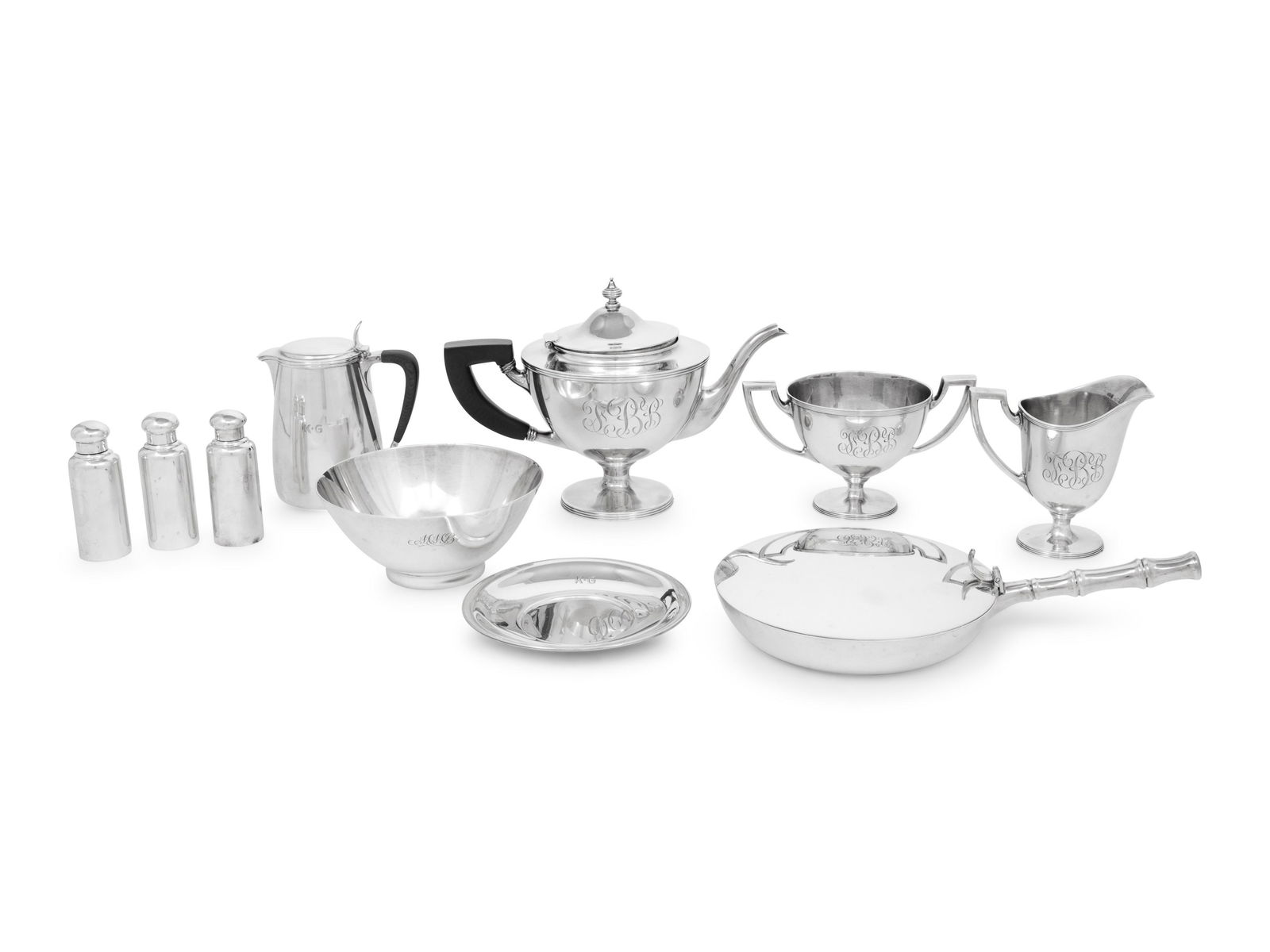 A Collection of Nine Tiffany & Co. Silver Table (1 of 3)
