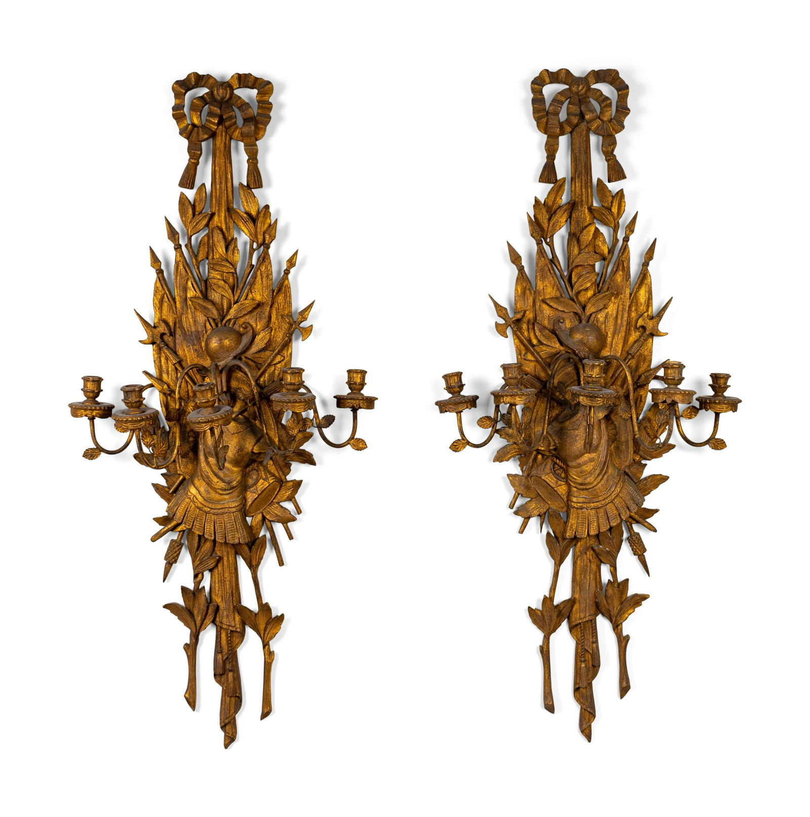 A Pair of Italian Carved Giltwood Six Light Wall (1 of 3)