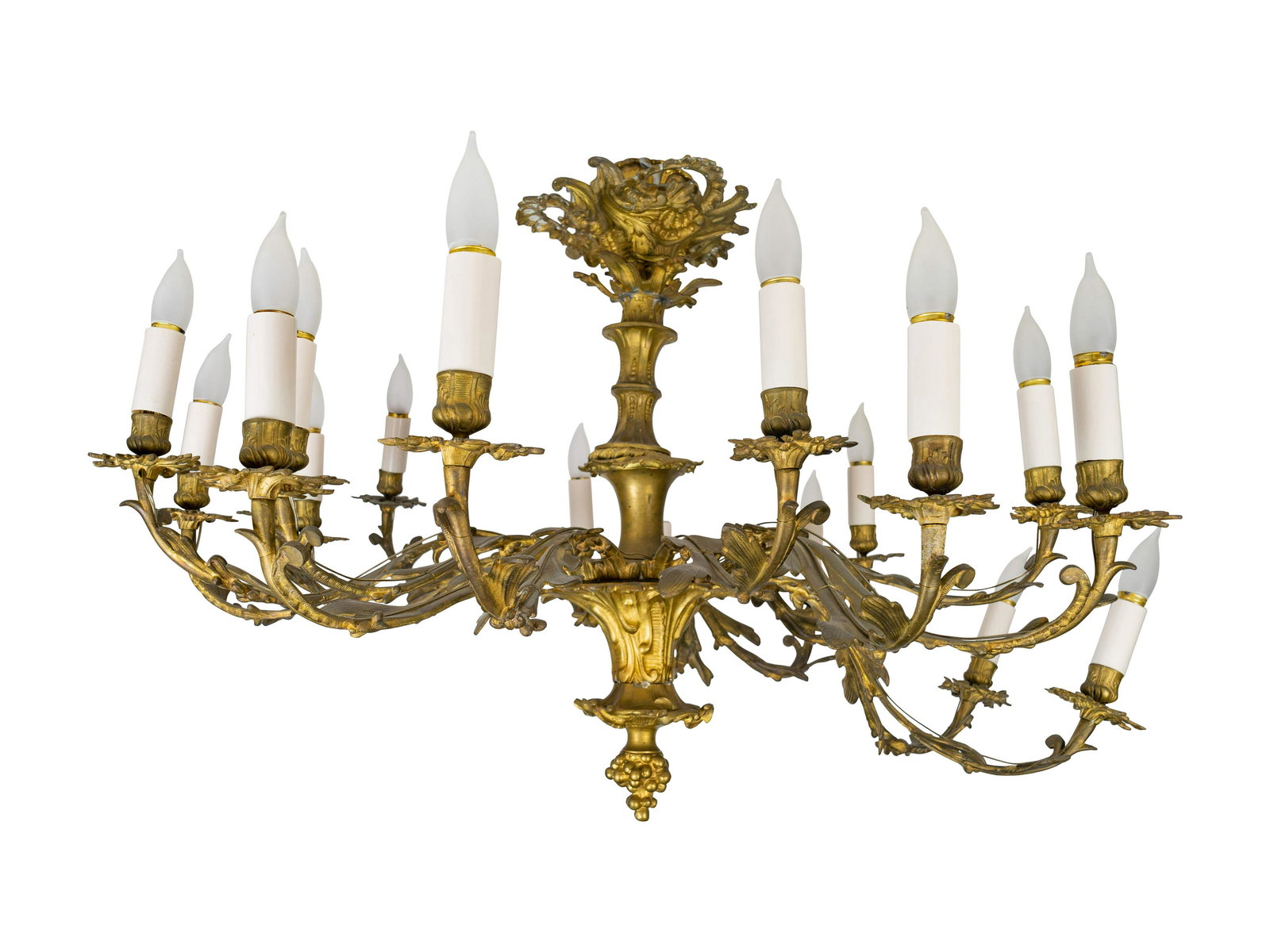 A Louis XV Style Gilt Bronze 18-Light Chandelier Height (1 of 2)
