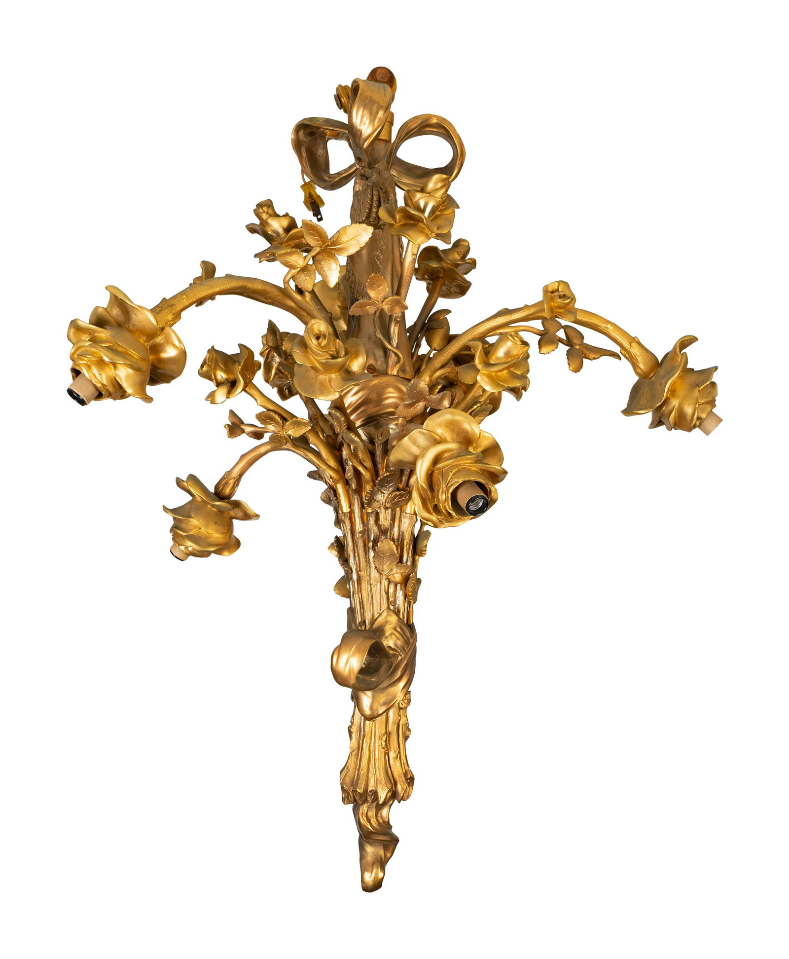 A Louis XVI Style Bouquet-Form Gilt Painted Six-Light (1 of 2)