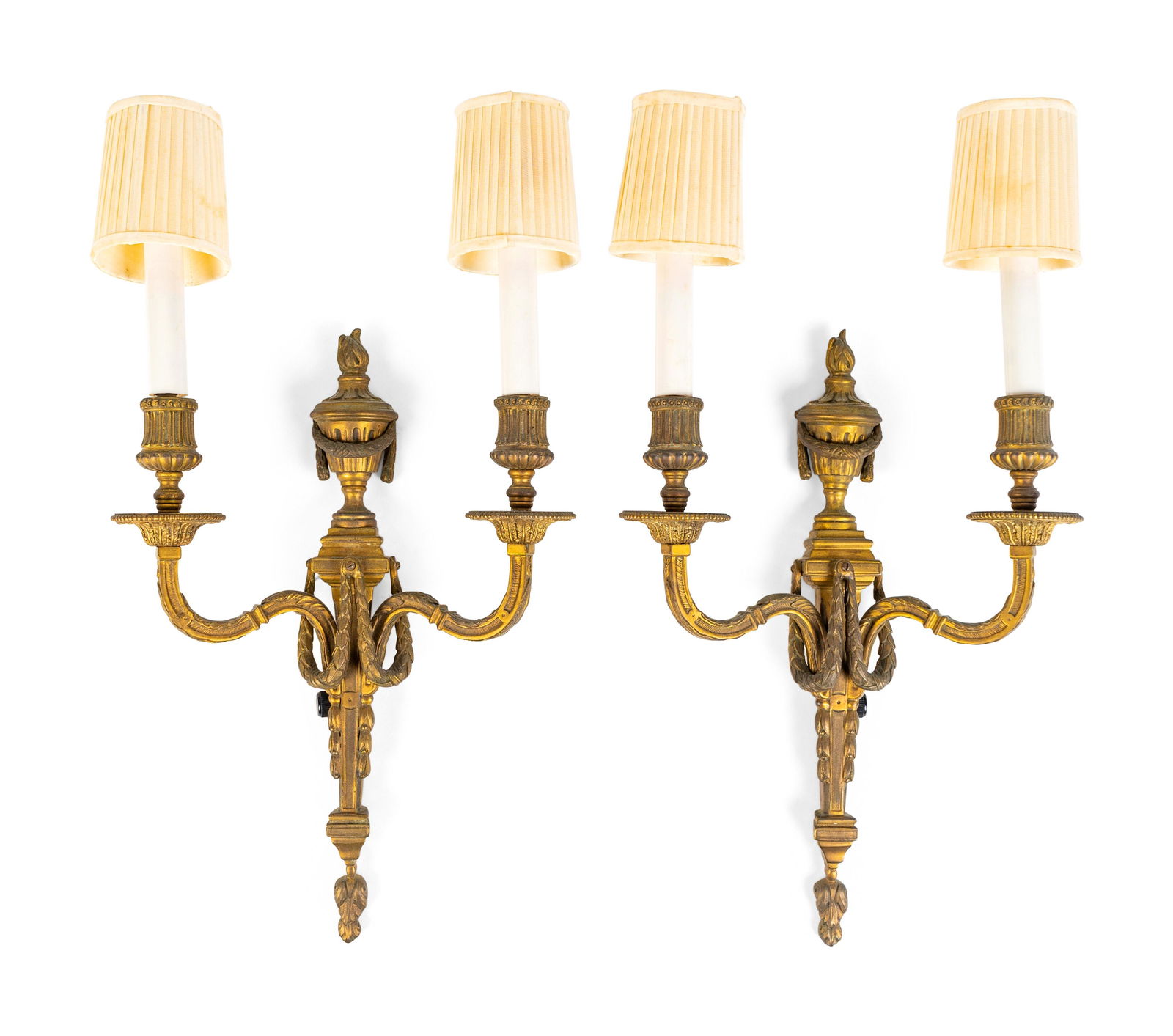 A Pair of Louis XVI Style Gilt Bronze Two-Light Wall (1 of 1)