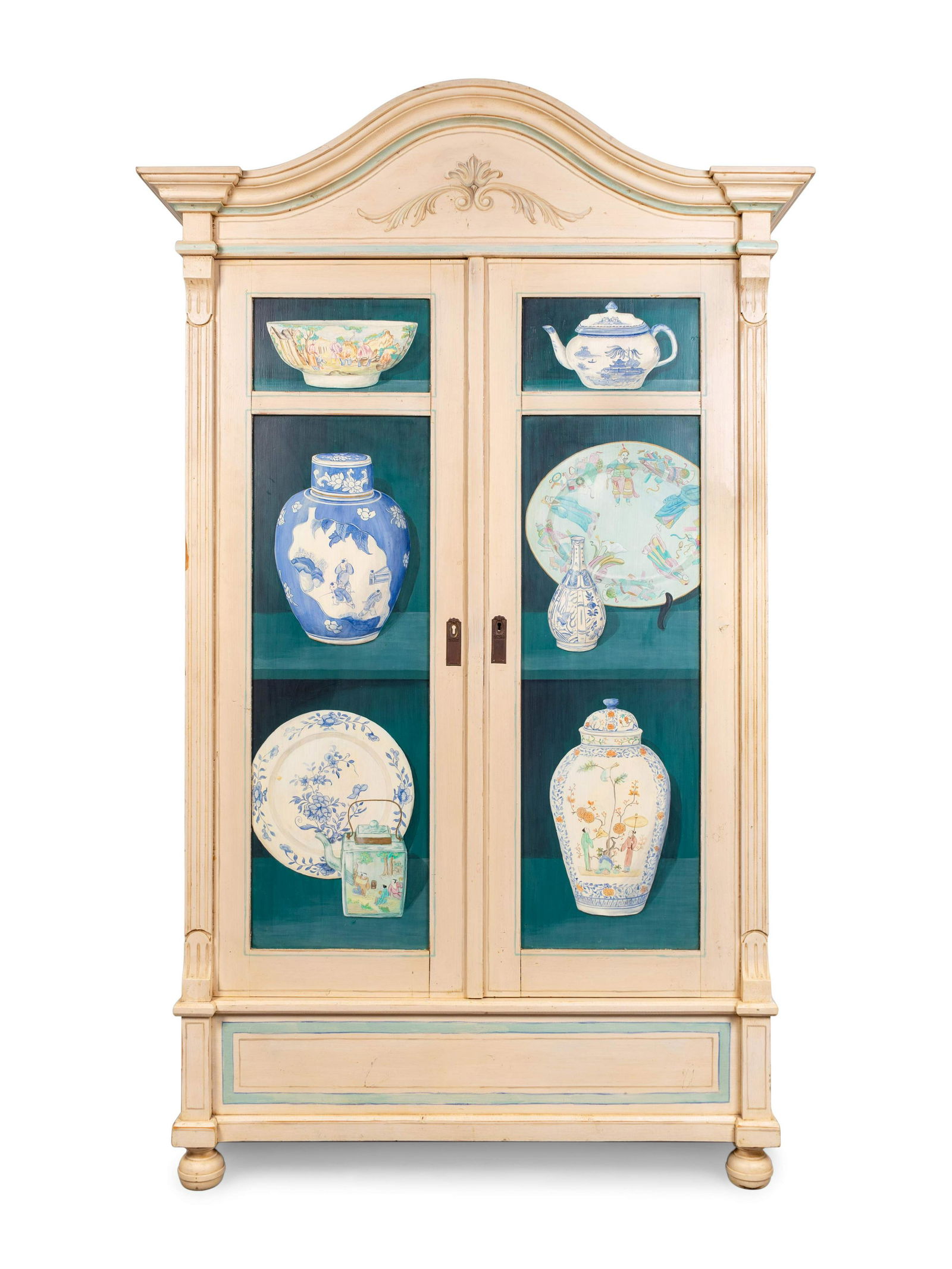 A Continental Painted Cabinet Height 80 x width 48 x (1 of 1)