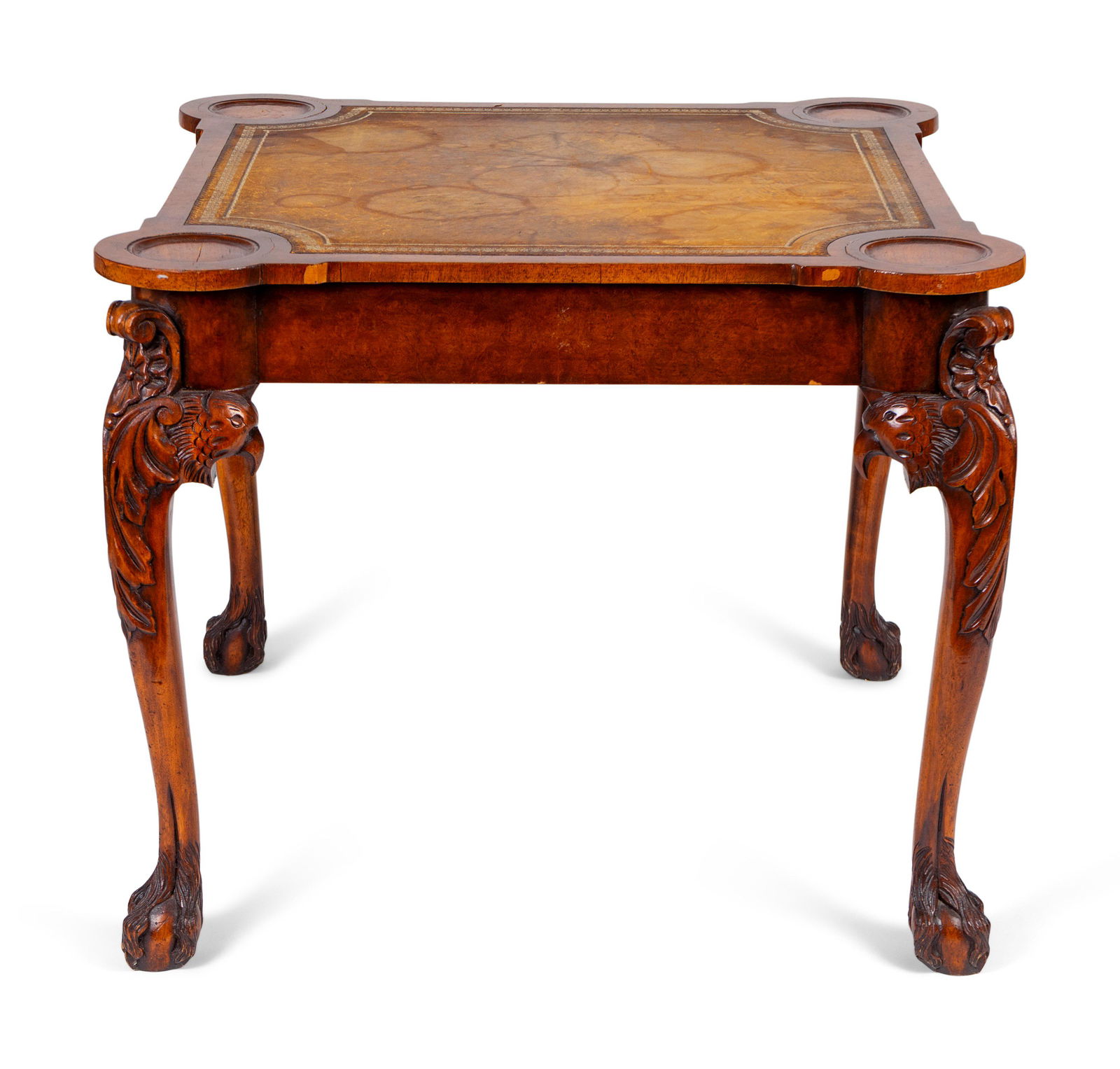 A George II Style Carved Walnut Game Table with Inset (1 of 3)