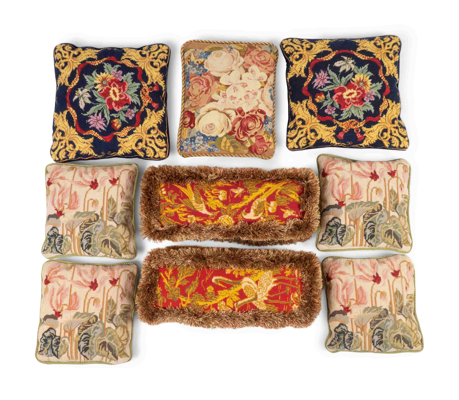 A Group of Eight Needlework Pillows Largest pair, 19 x (1 of 1)