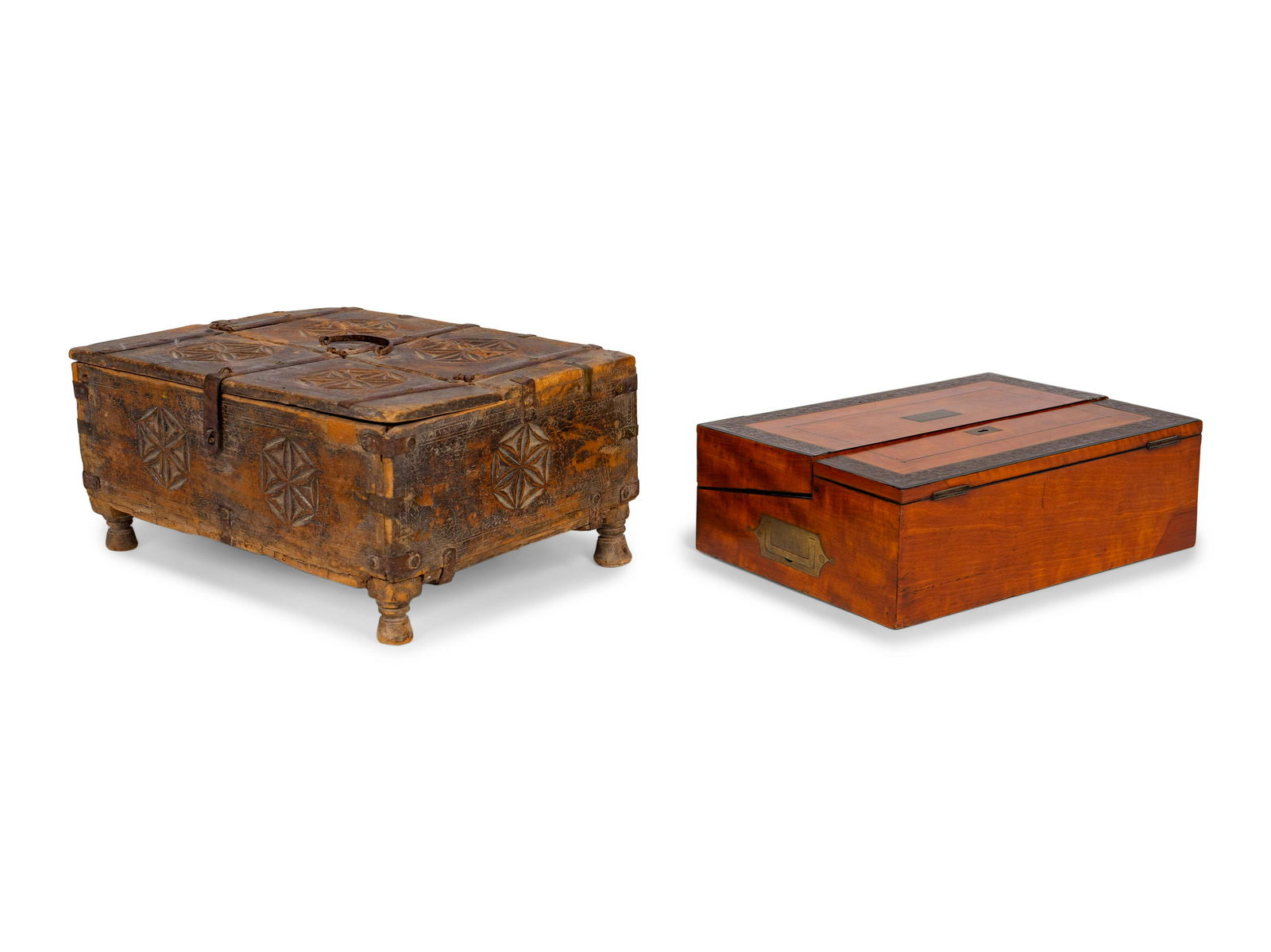 A Spanish Baroque Style Metal Mounted Box and a Regency (1 of 2)