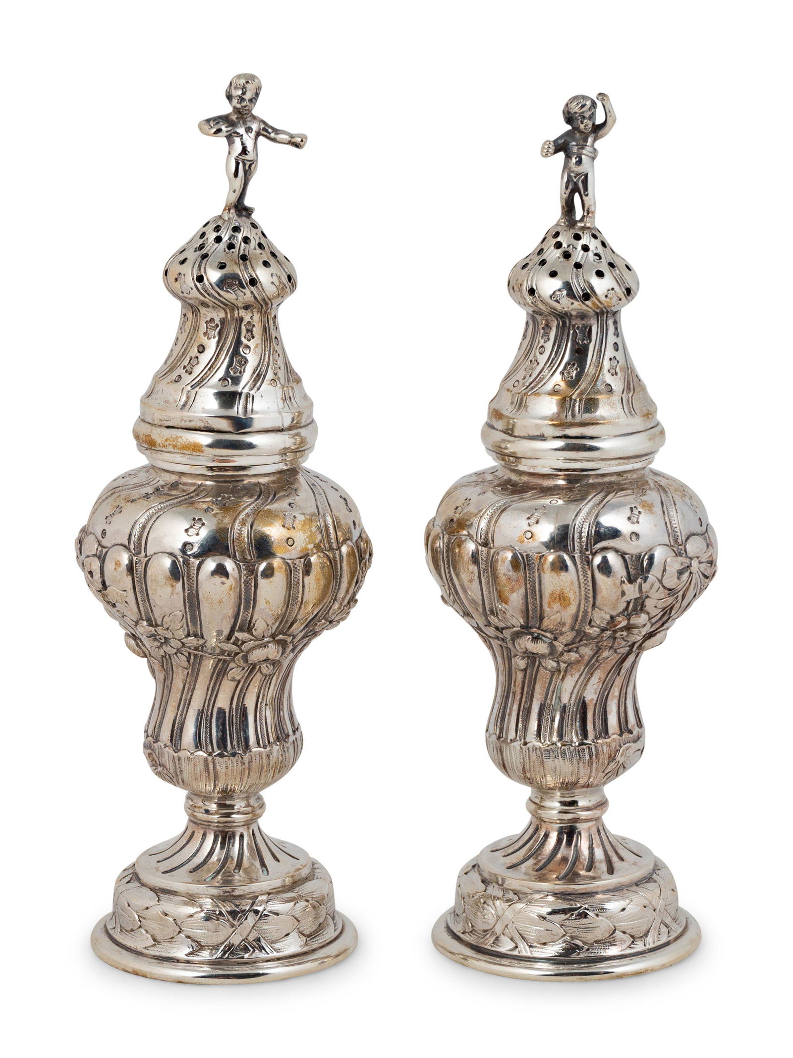 A Pair of German .800 Silver Muffineers Height 7 1/2 x (1 of 5)