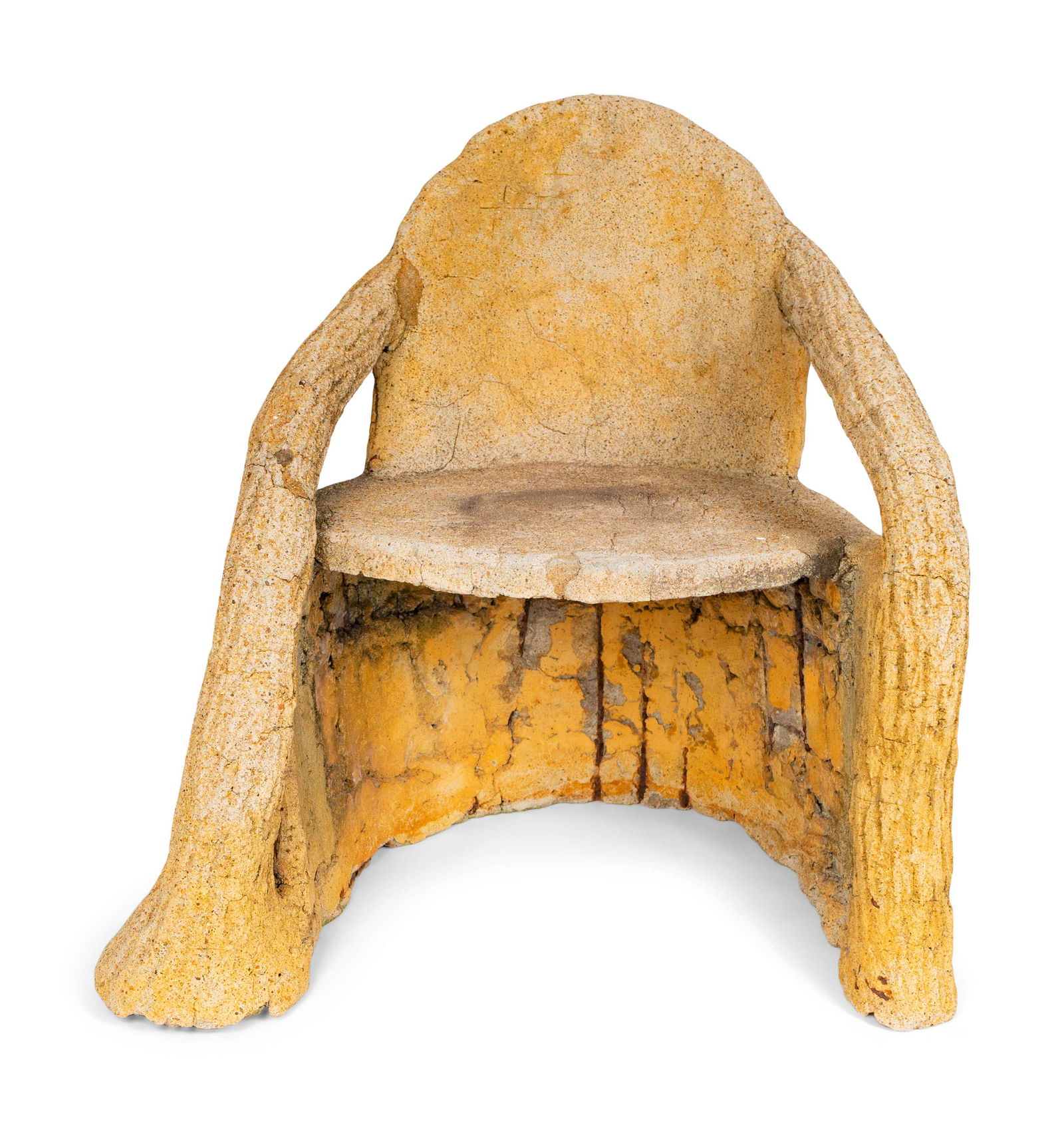 A Faux-Bois Concrete Garden Chair Height 32 x width 34 (1 of 2)