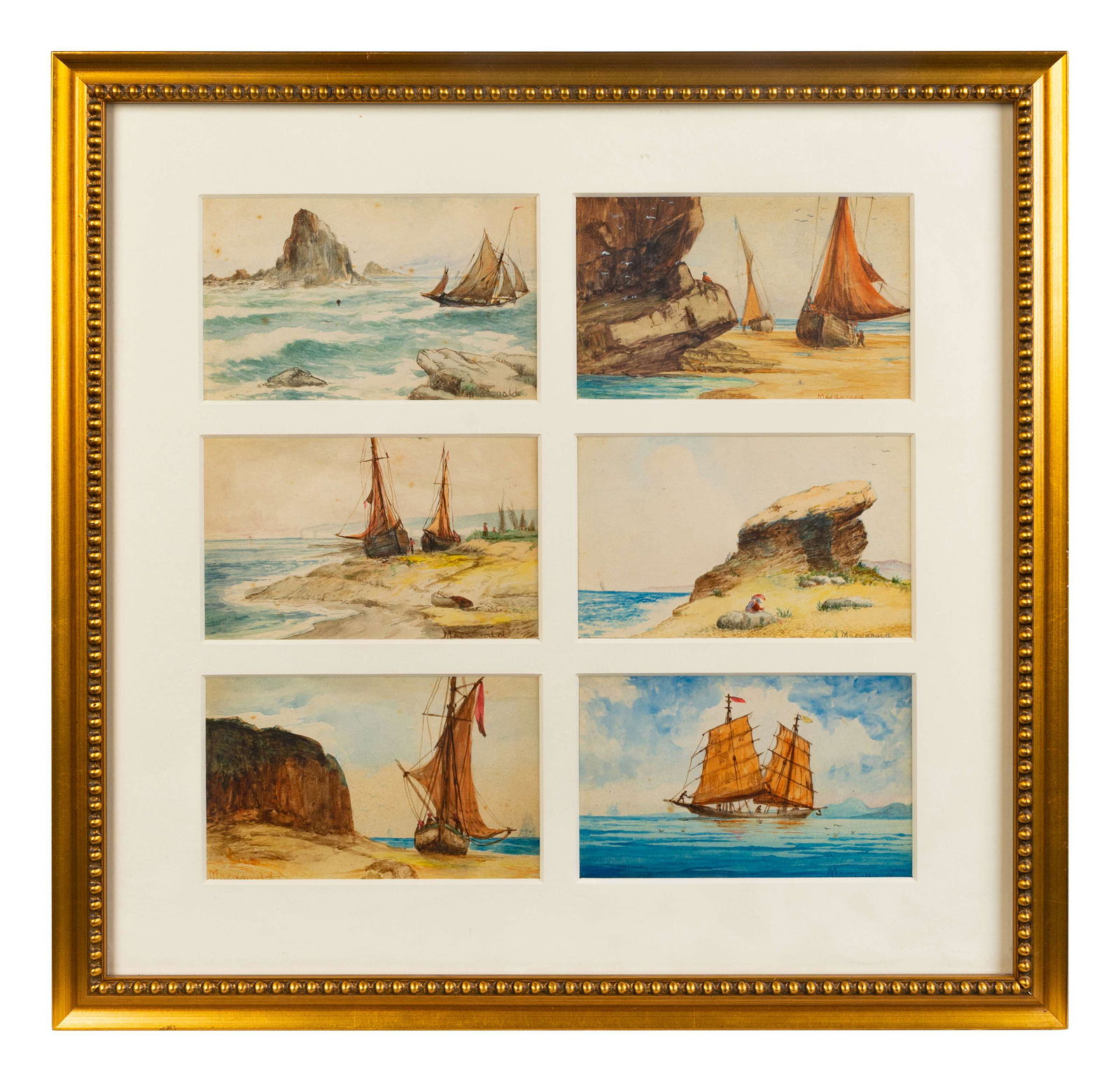 A Collection of Miniature American Nautical Watercolors (1 of 12)