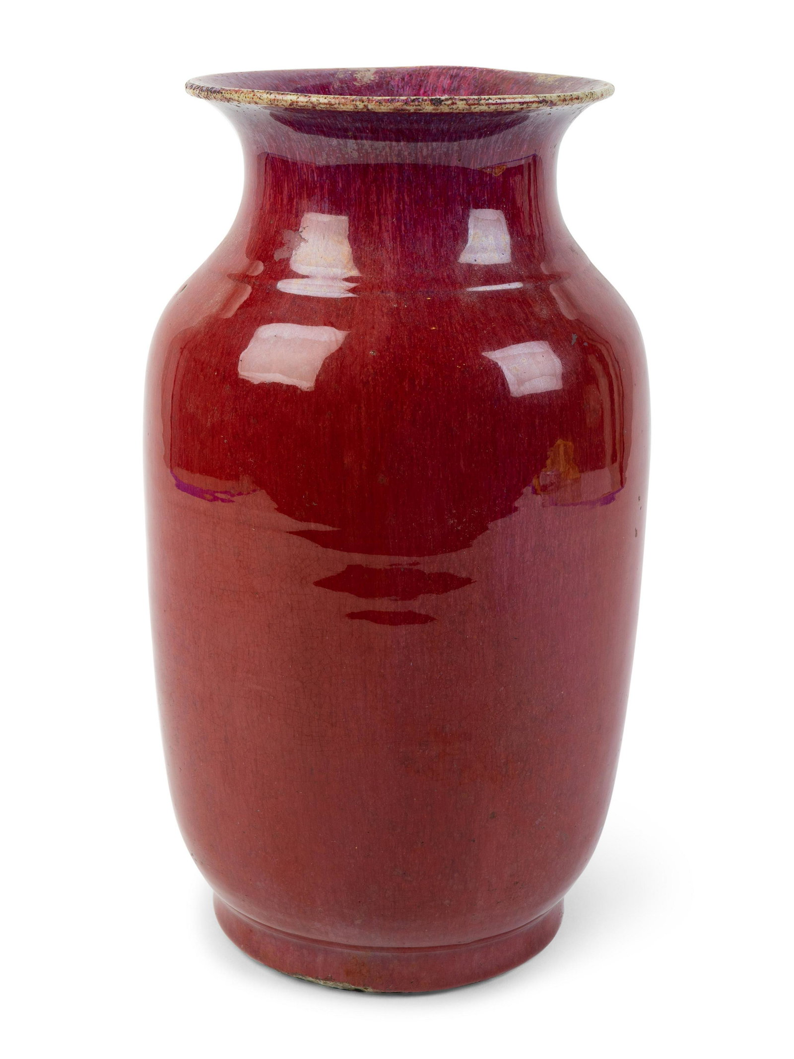 A Chinese Sang de Boeuf Glaze Vase Height 13 x diameter: A Chinese Sang de Boeuf Glaze Vase 20TH CENTURY Height 13 x diameter 7 inches.