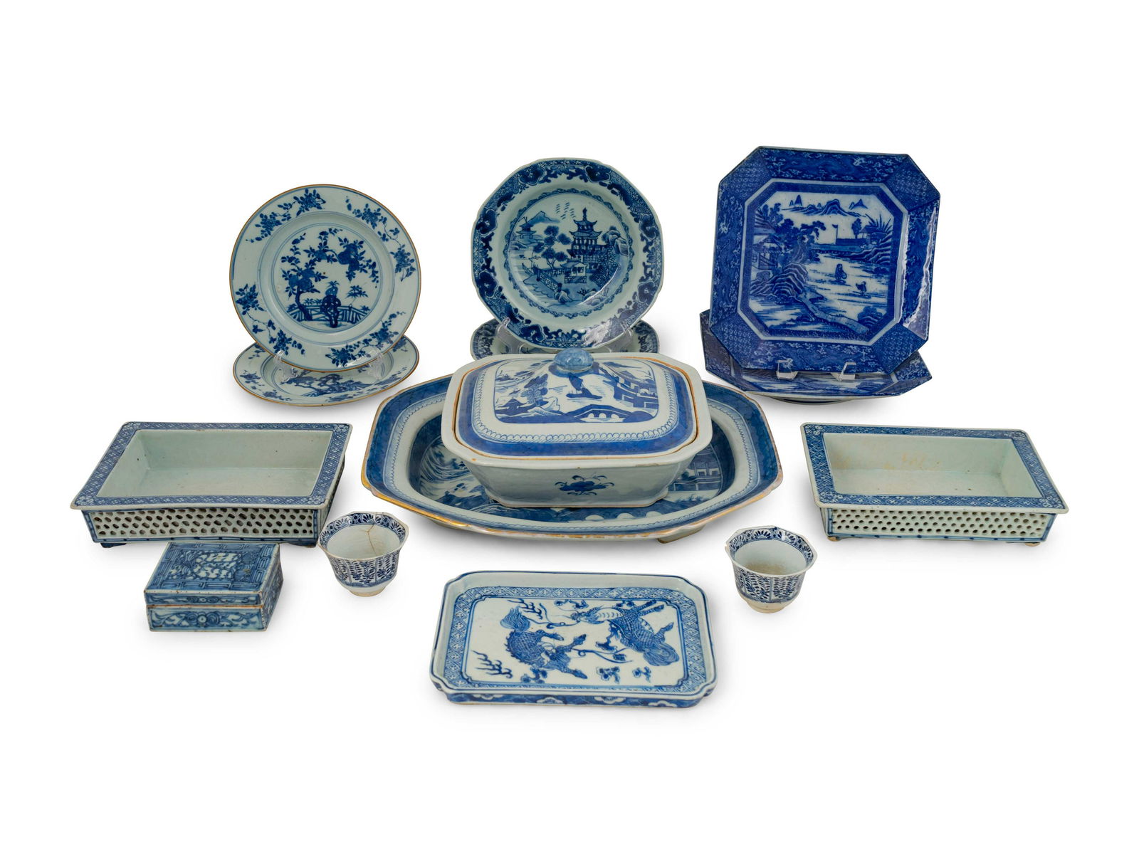 A Collection of Chinese Export Blue and White Porcelain (1 of 1)