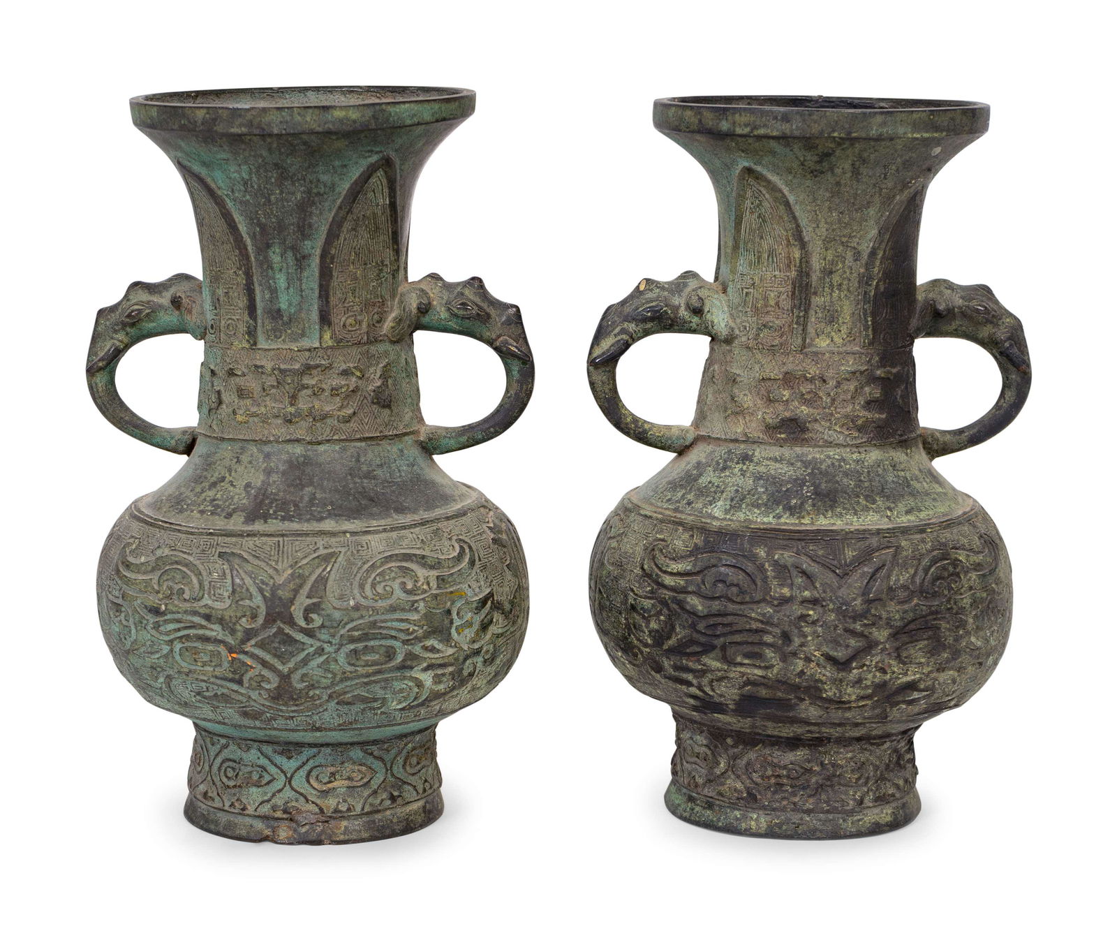 A Pair of Chinese Archaistic Style Bronze Vases Height (1 of 6)