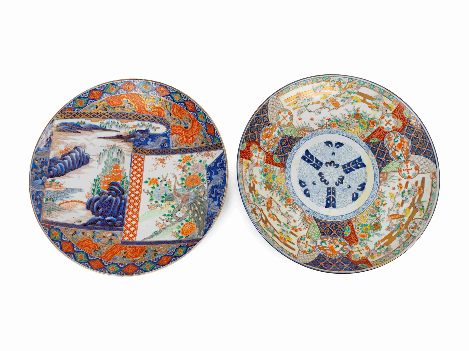 Two Imari Porcelain Chargers Diameter 21 1/2 and 21 3/4 (1 of 3)