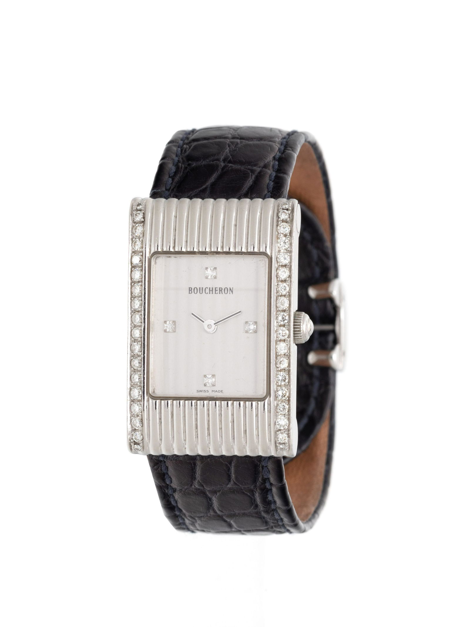 BOUCHERON, STAINLESS STEEL AND DIAMOND 'REFLET' (1 of 2)