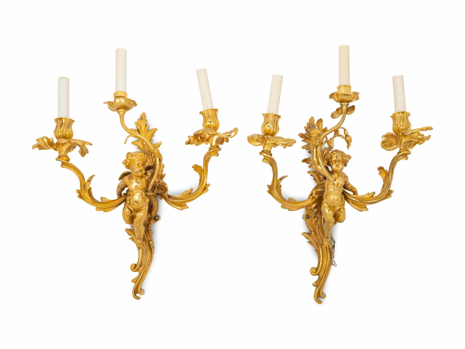 A Pair of Louis XV Style Gilt Bronze Figural (1 of 3)