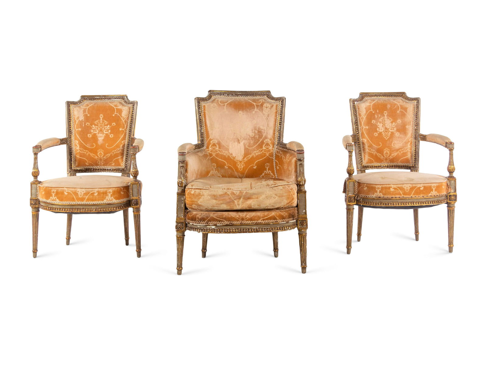 A Pair of Directoire Painted and Parcel Gilt Fauteuils (1 of 3)
