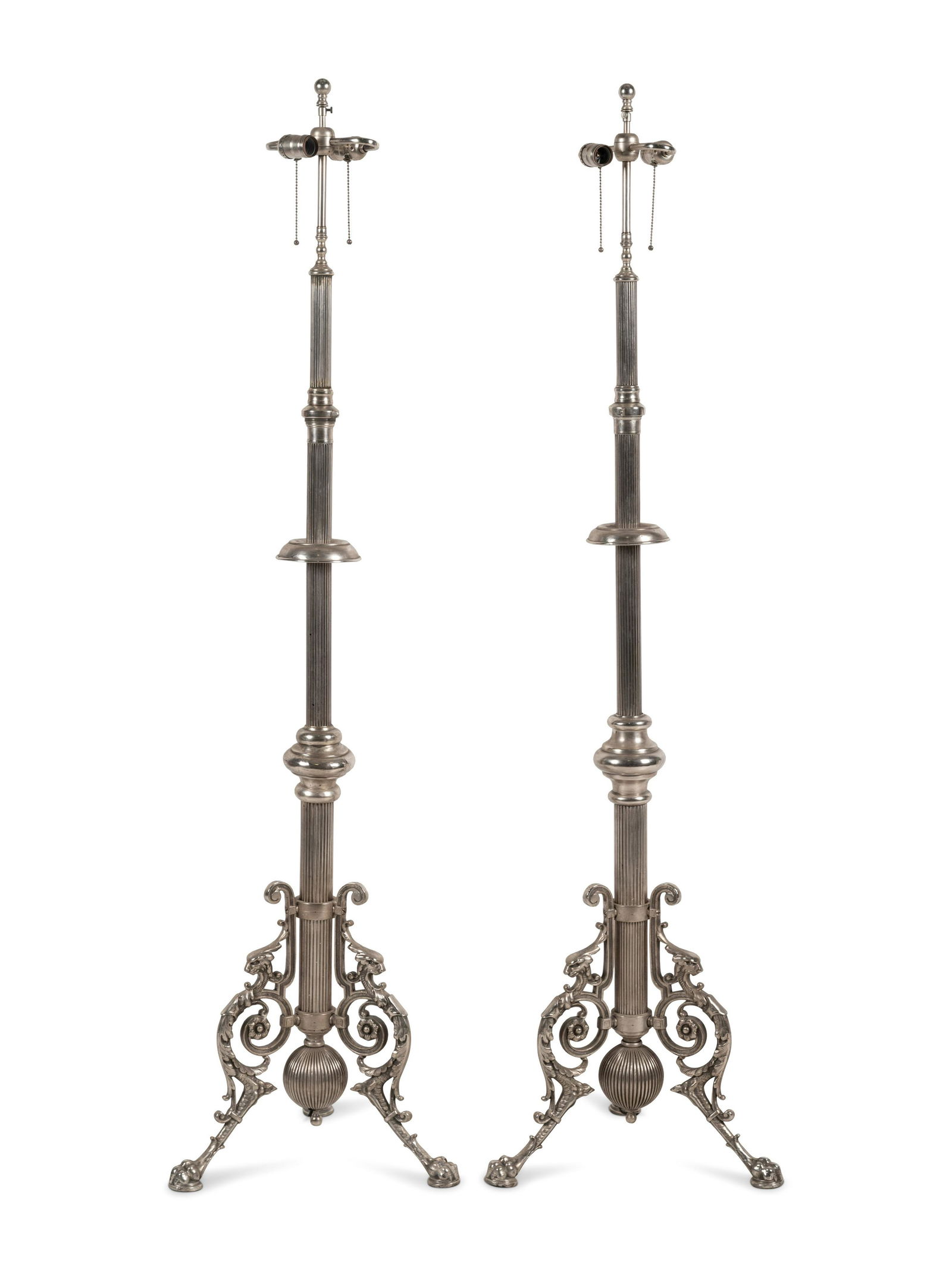 A Pair of French Neoclassical Silvered Bronze (1 of 4)