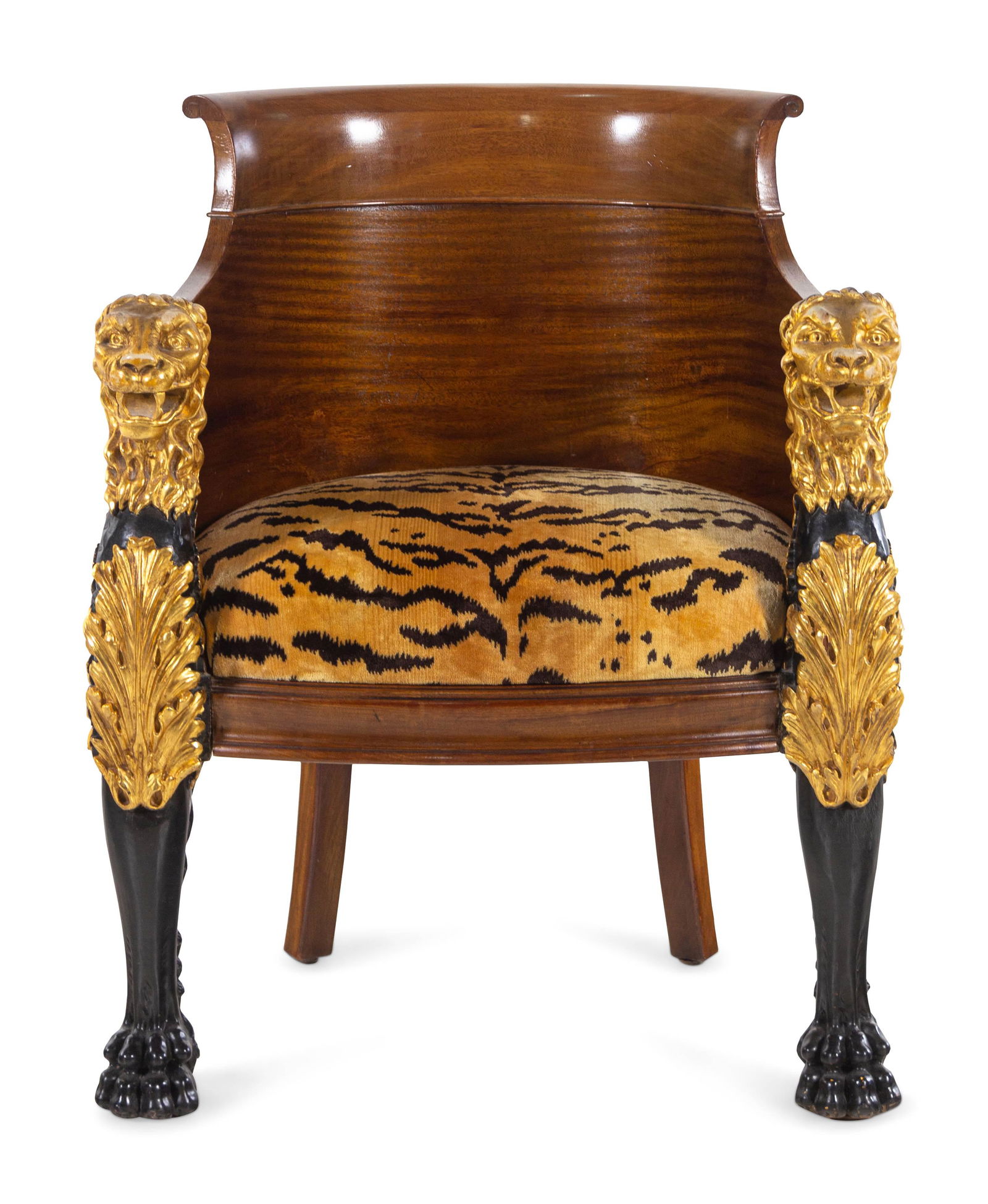 An Italian Empire Style Parcel Gilt Mahogany Armchair (1 of 4)