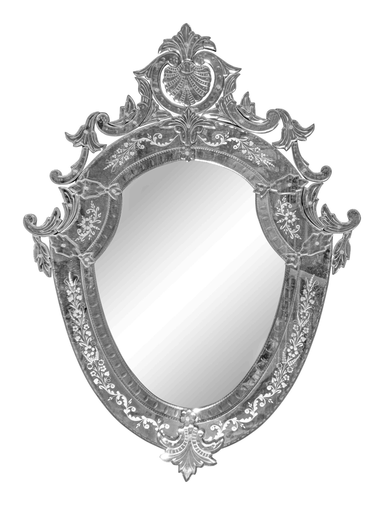 A Venetian Etched Glass Mirror (1 of 3)