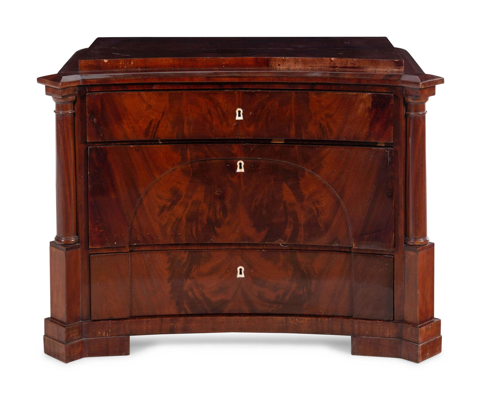 A German Mahogany Concave-Front Chest of Drawers (1 of 3)