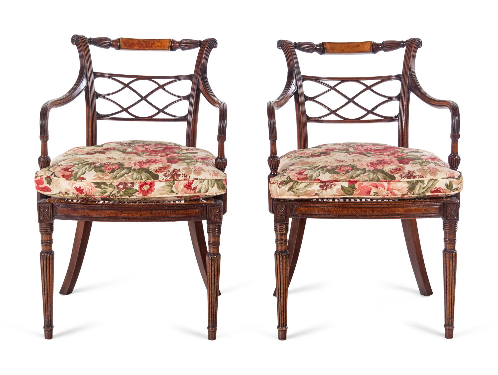 A Pair of George III Carved Mahogany Armchairs (1 of 3)