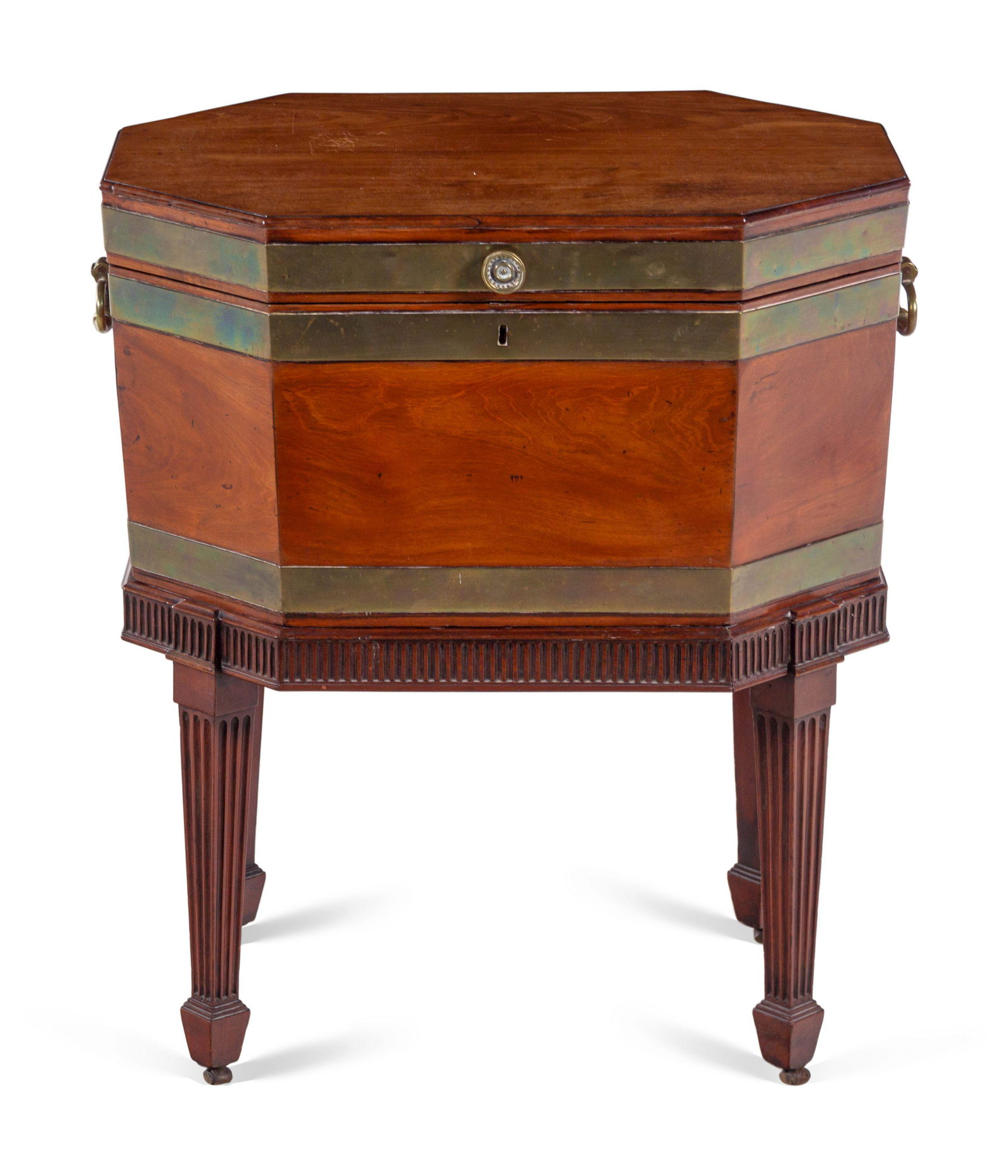 A Regency Brass Mounted Mahogany Octagonal Cellarette (1 of 3)