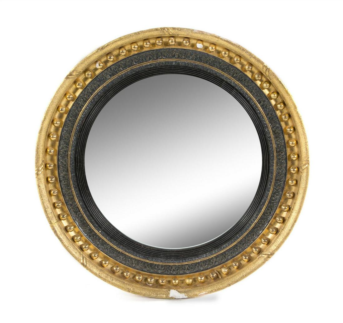 A Regency Style Giltwood Convex Mirror (1 of 1)