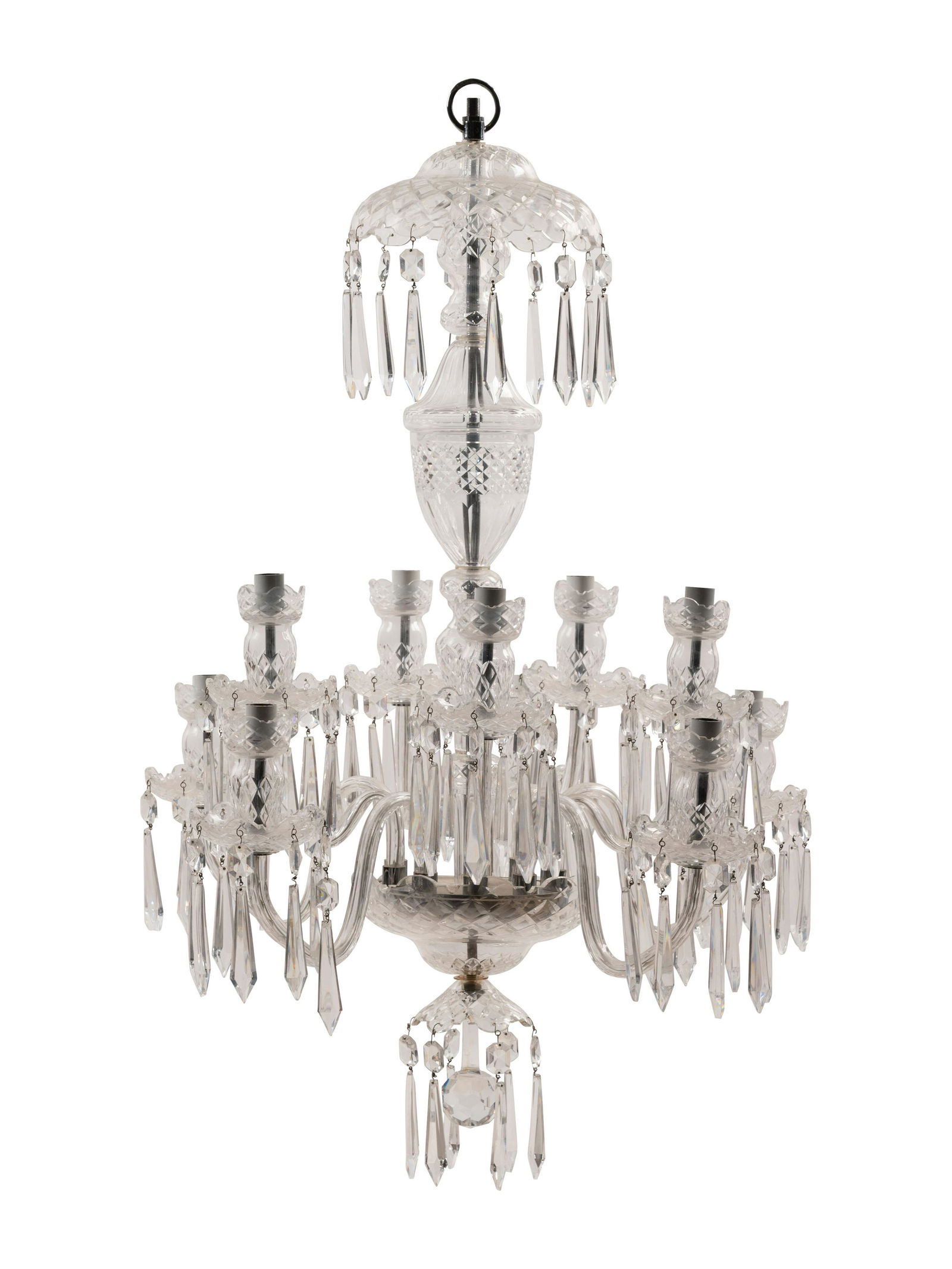 A Waterford Cut Glass Ten-Light Chandelier (1 of 3)