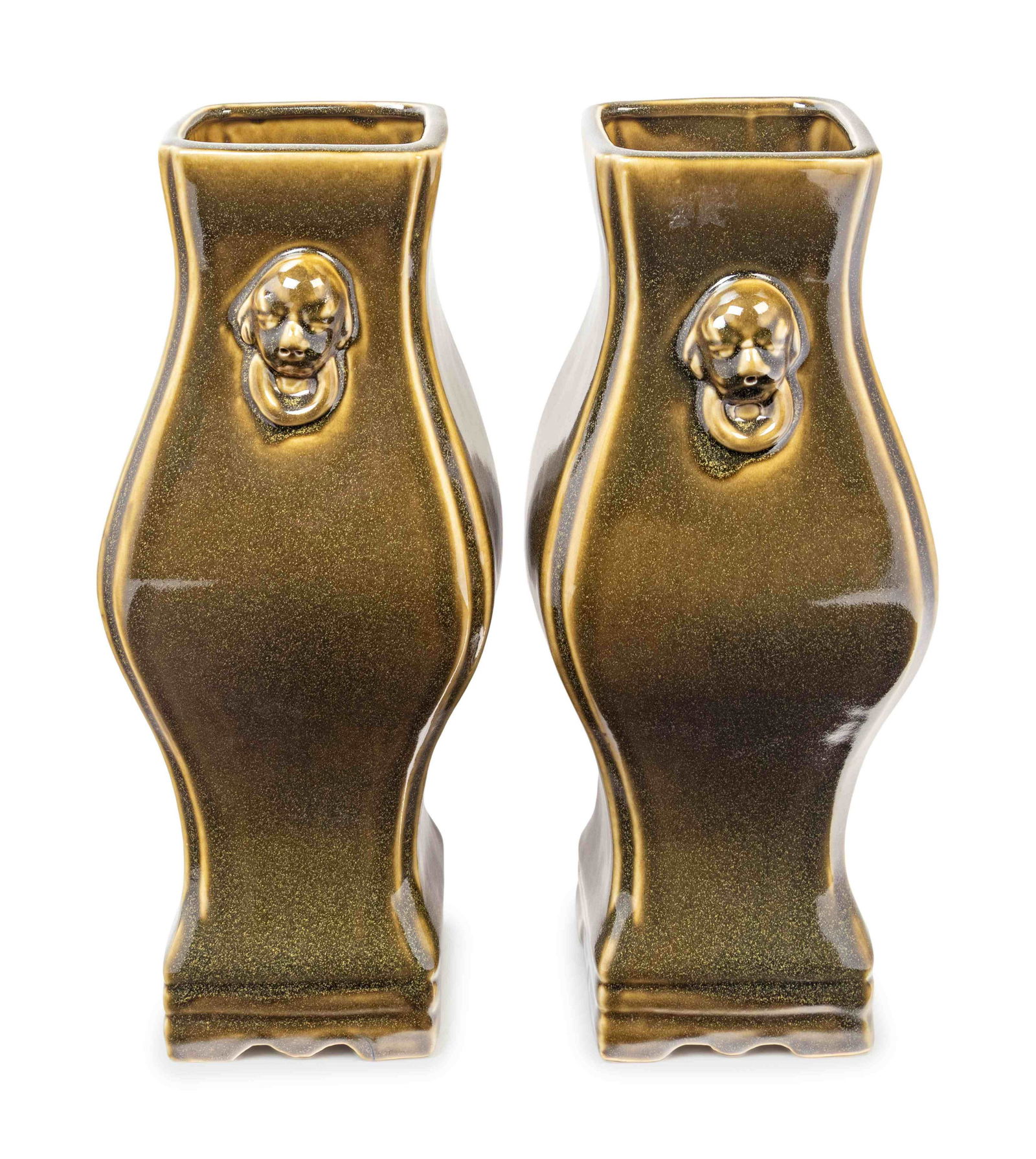 A Pair of Chinese Export Green Glazed Porcelain Vases (1 of 2)