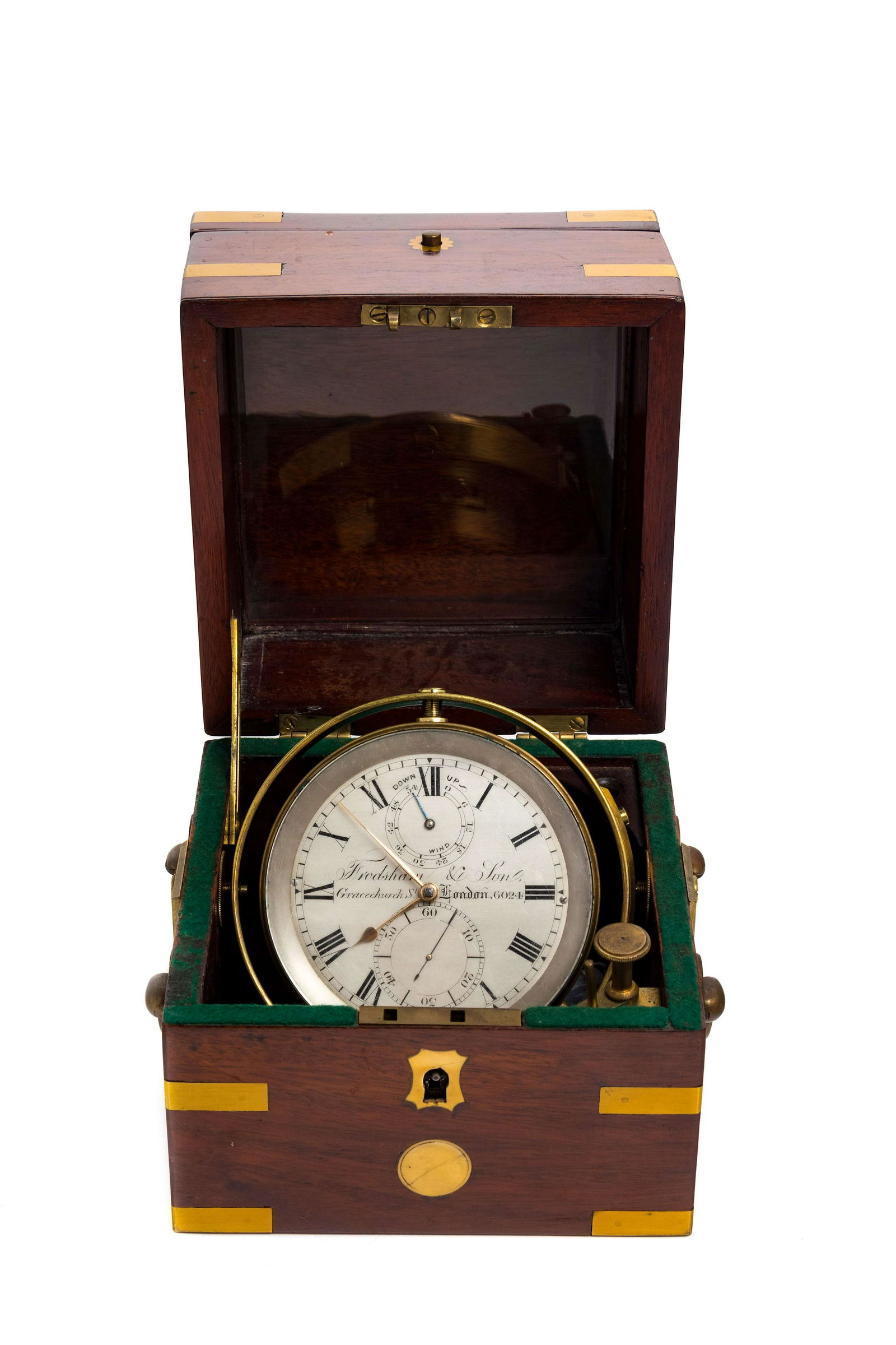 A Mahogany and Brass Mounted Two-Day Marine Chronometer (1 of 3)