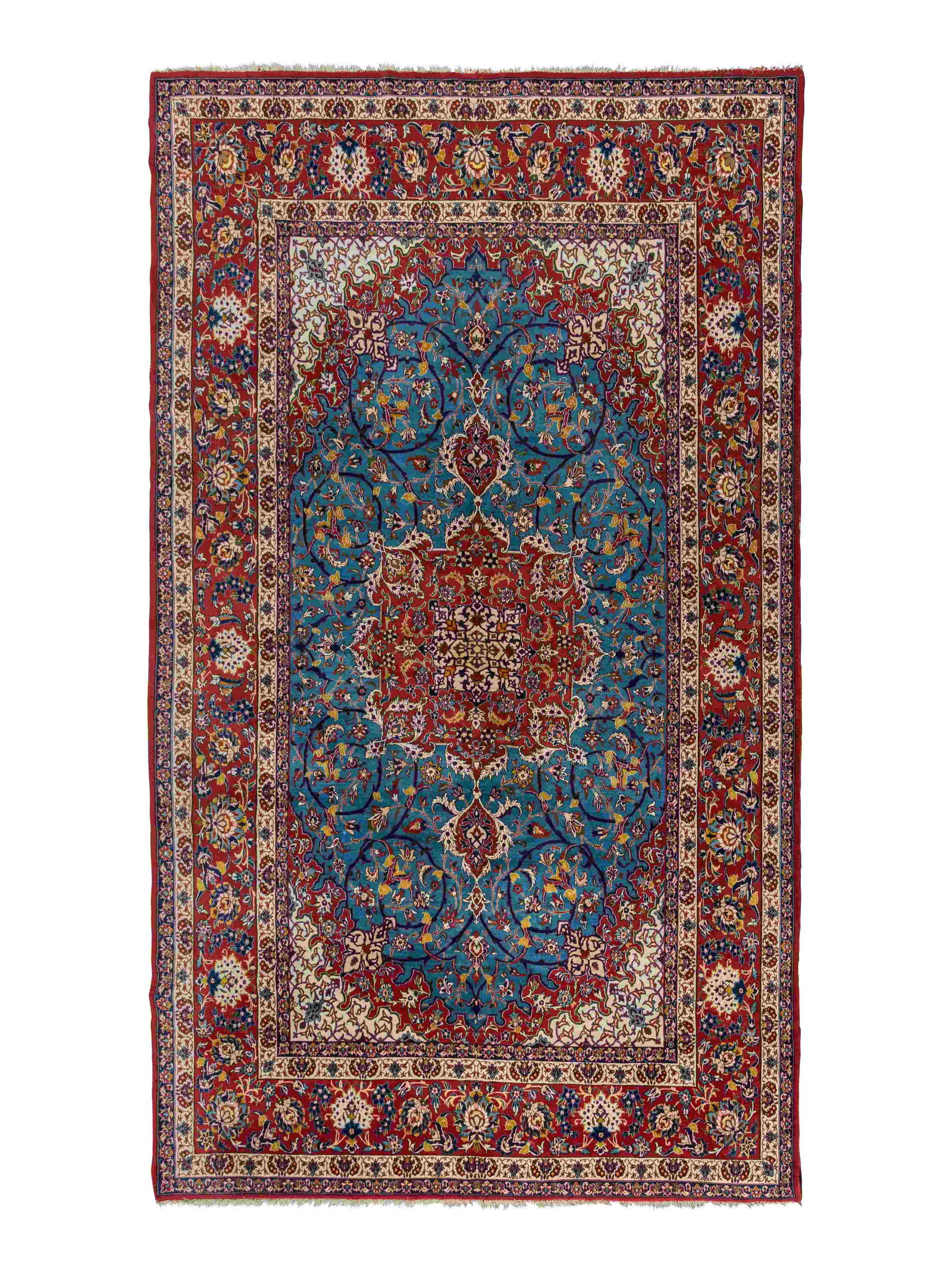 An Isfahan Wool Rug: An Isfahan Wool Rug Mid-20th Century 10 feet 6 inches x 6 feet 9 inches. Property from the European Family Collection of a Pharmaceutical Executive and Venture Capitalist
