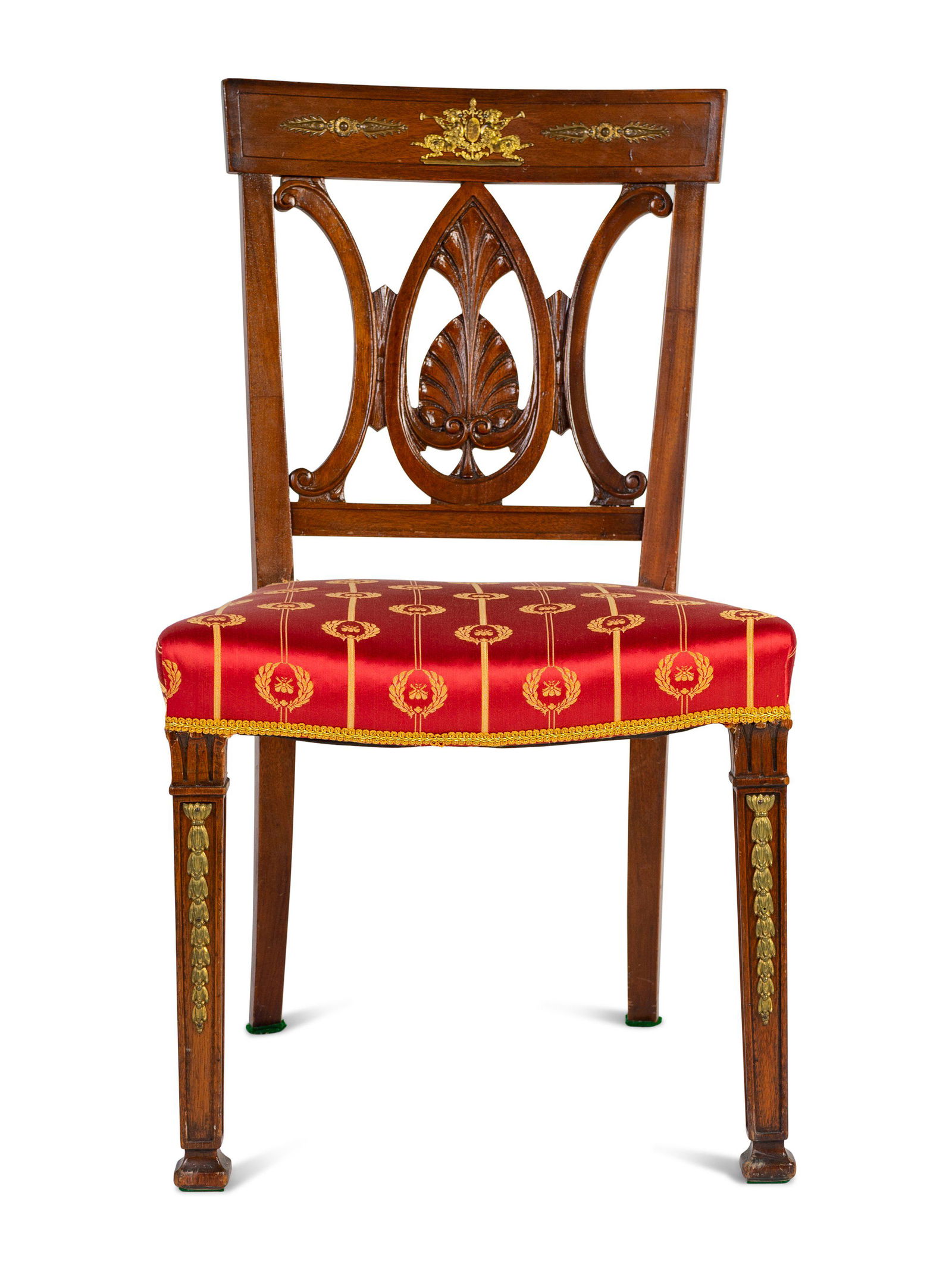 An Empire Style Gilt Metal Mounted Mahogany Side Chair (1 of 4)